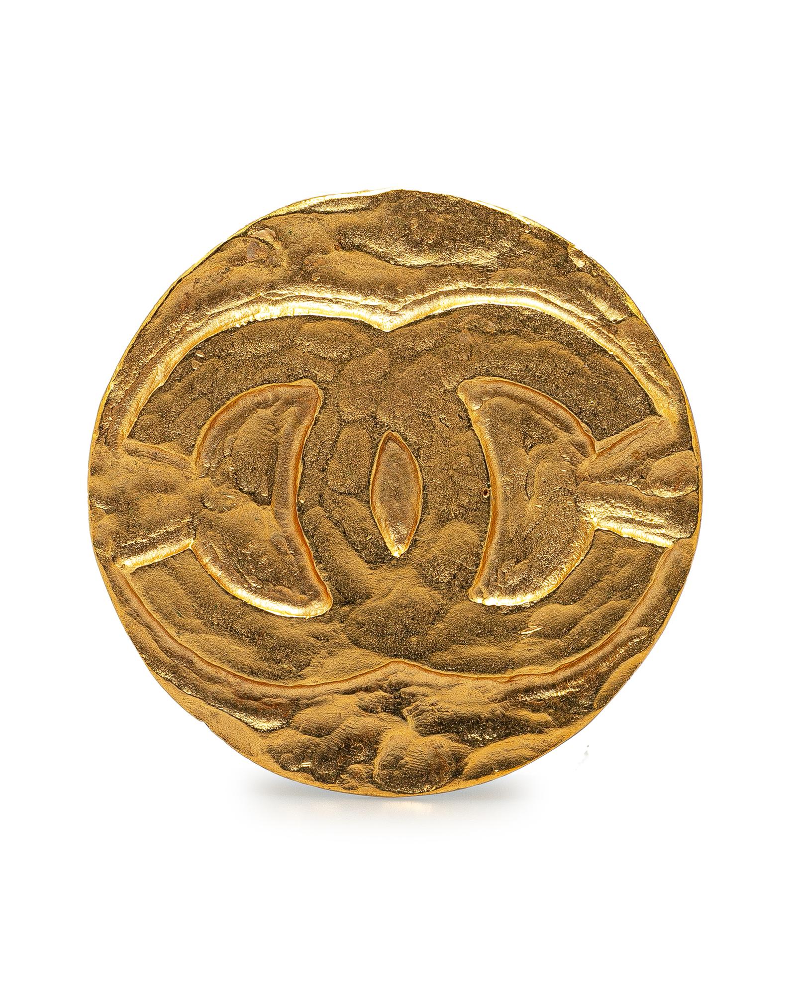 image of Gold Plated Round Brooch