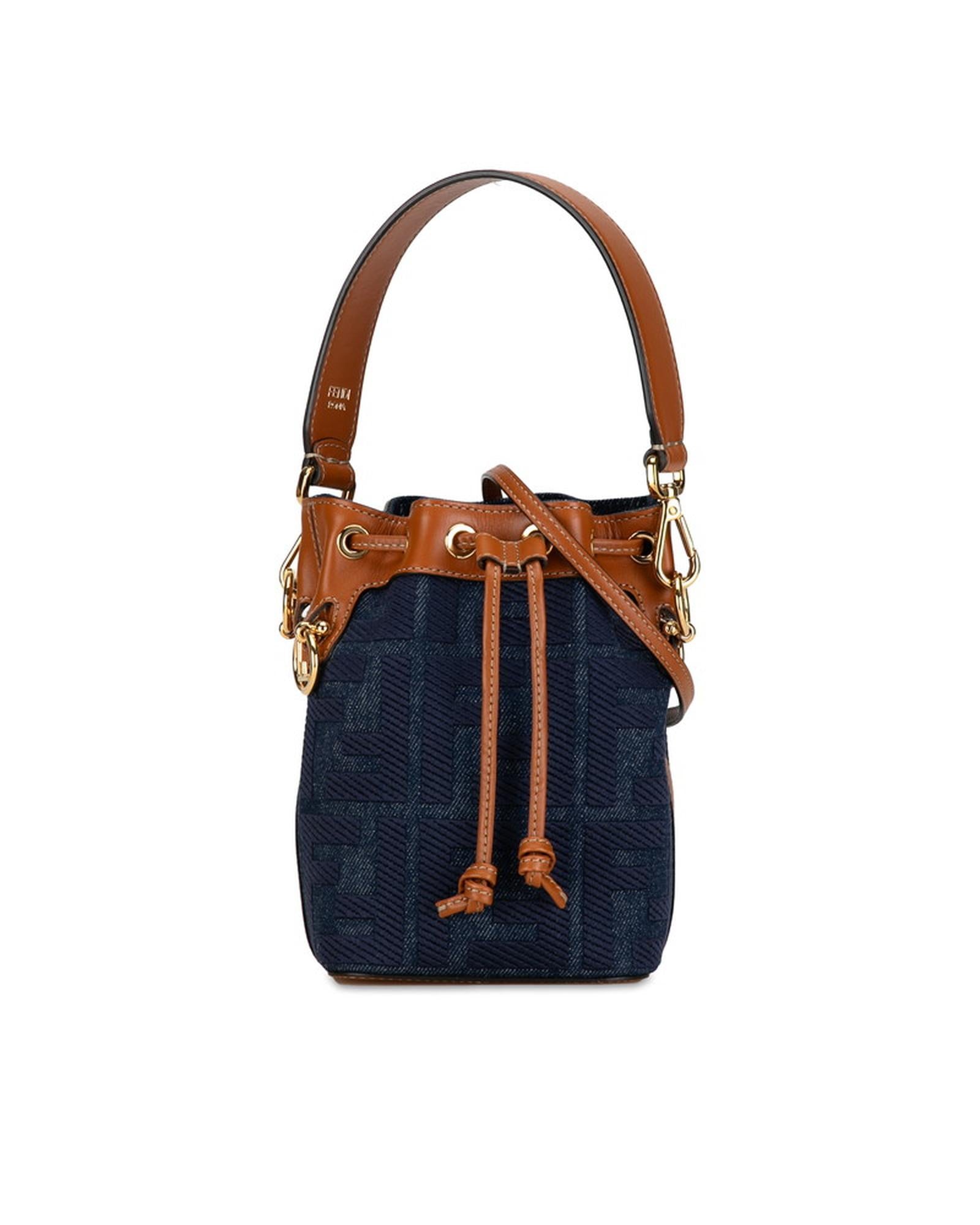 image of Mini Denim Bucket Bag by Fendi