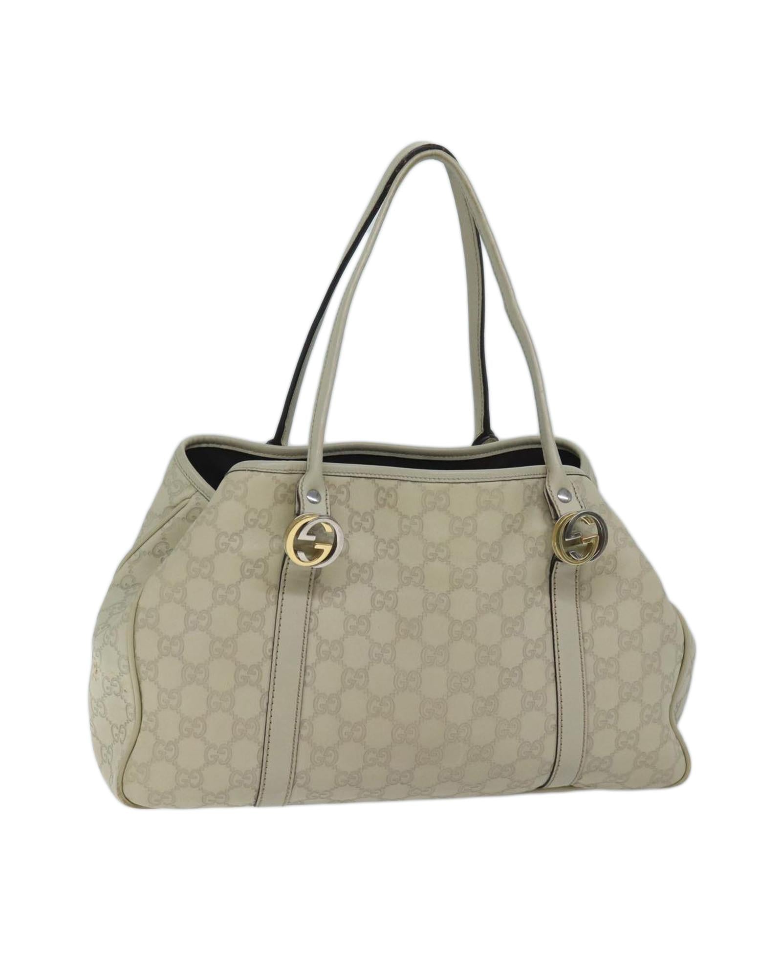 image of White GG Canvas Tote Bag with Guccissima Pattern and Twins Design