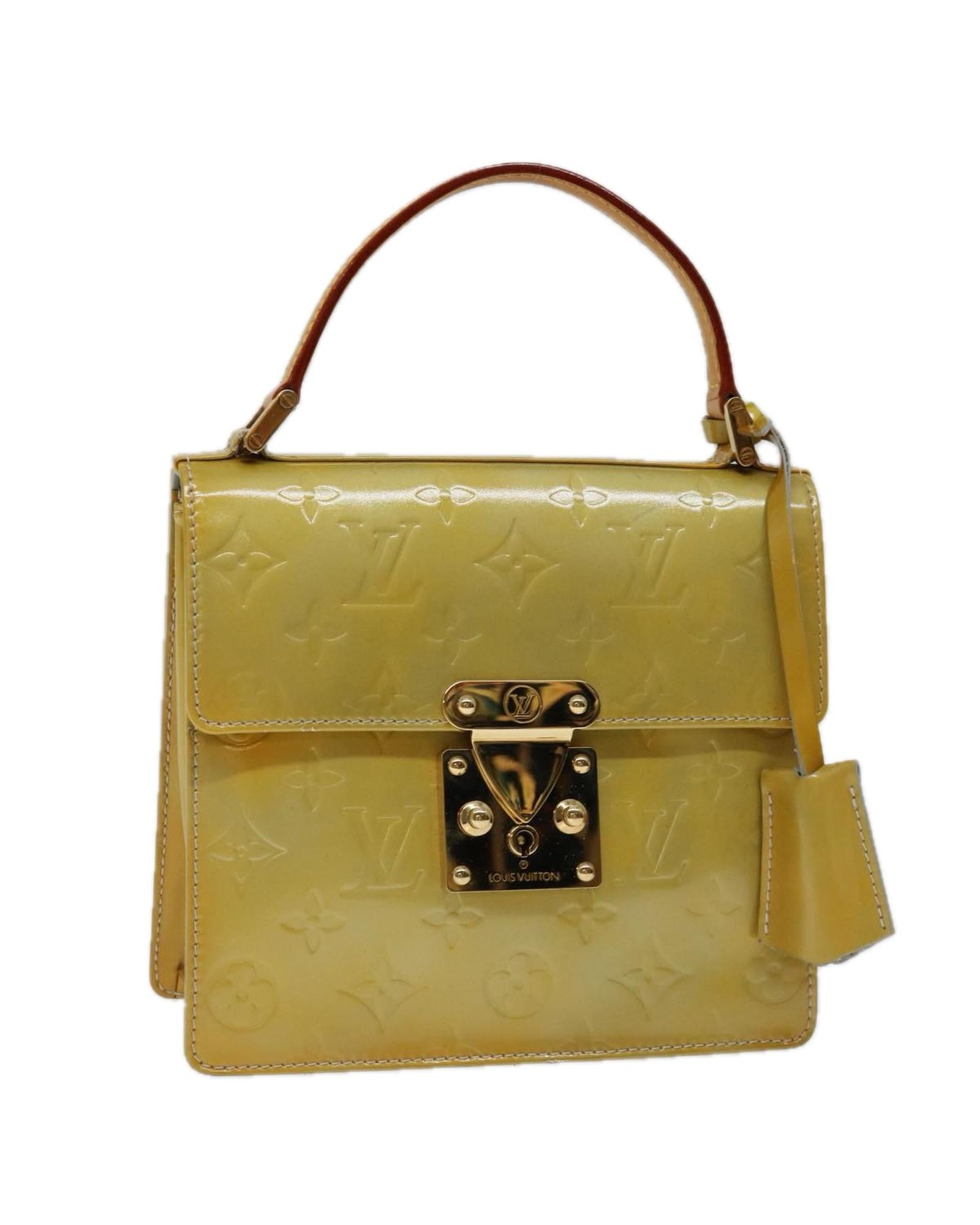 image of Patent Leather Hand Bag with Key and Clochette Accessory