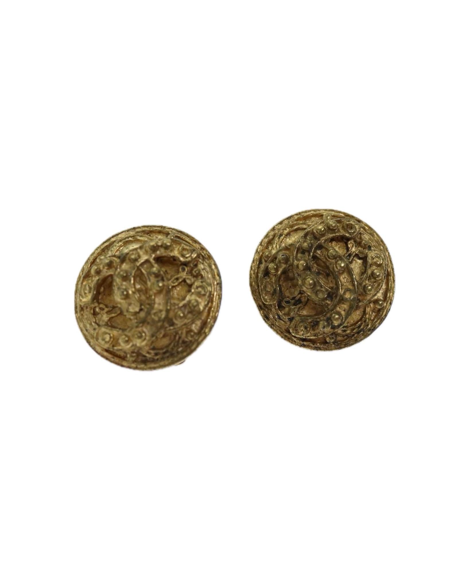 image of Gold Coco Mark Earring by CHANEL - Authentic