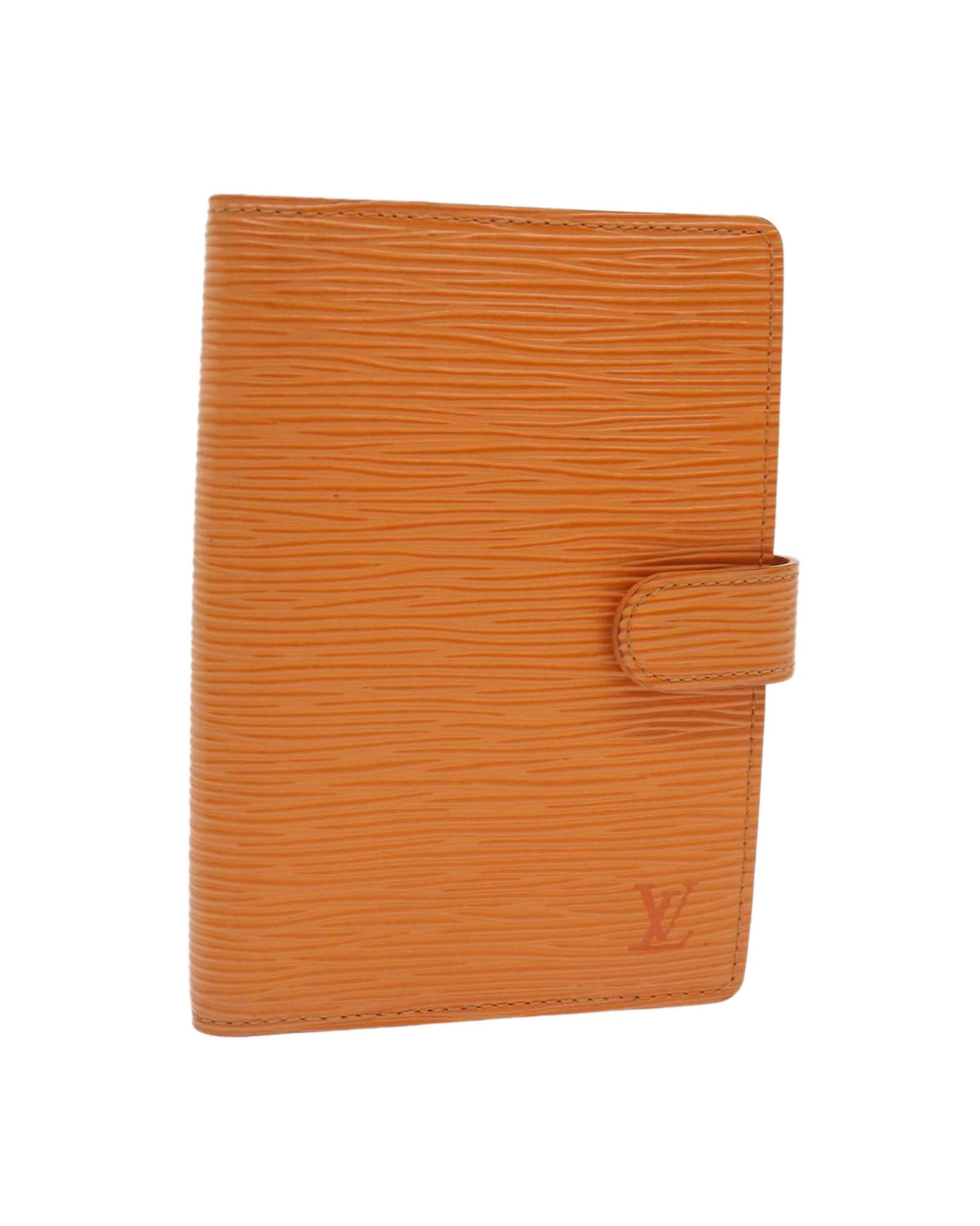 image of Epi Leather Day Planner Cover in Orange Mandarin