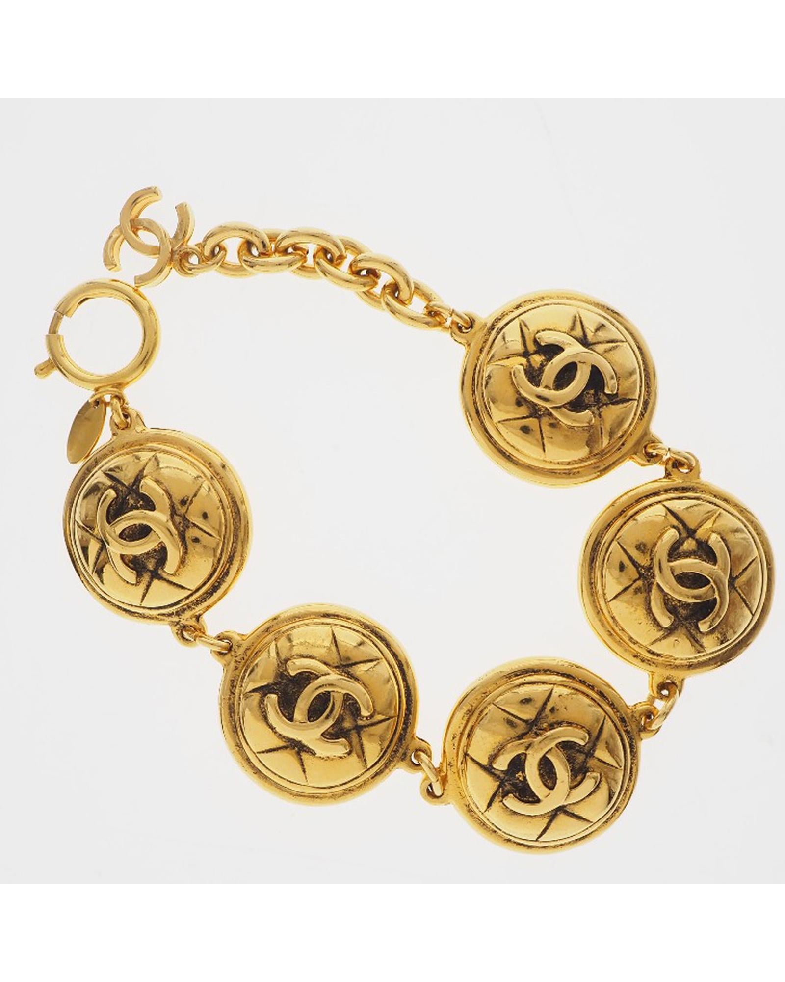 image of Gold Coin Link Bracelet Jewelry in AB Condition