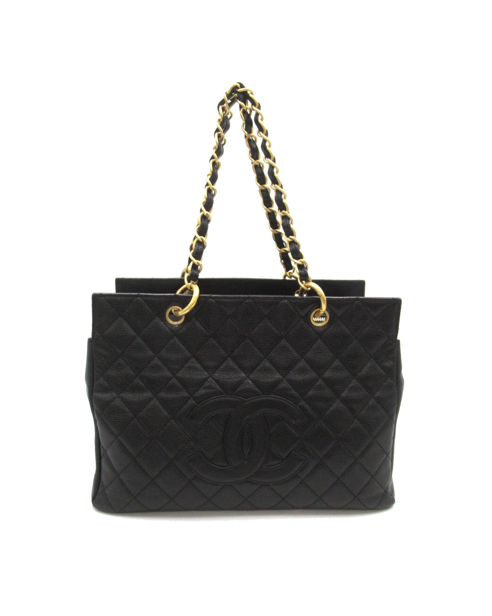 image of Matelasse Chain Tote Bag in Black