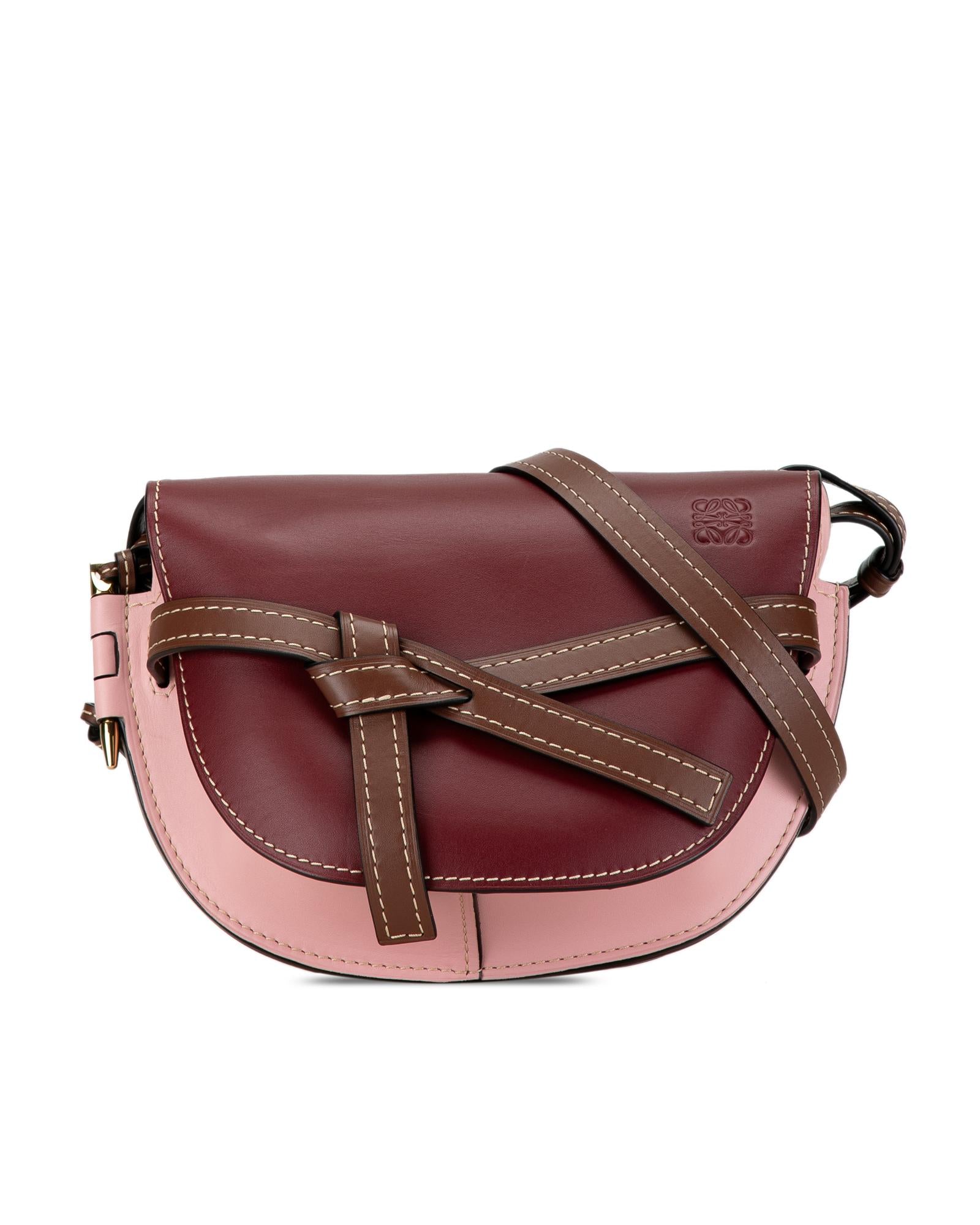 Image of Leather Knotted Flap Crossbody Bag