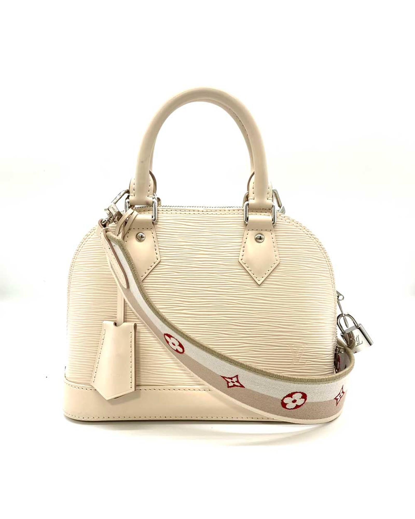 image of Authentic Beige Leather Handbag for Women by Louis Vuitton