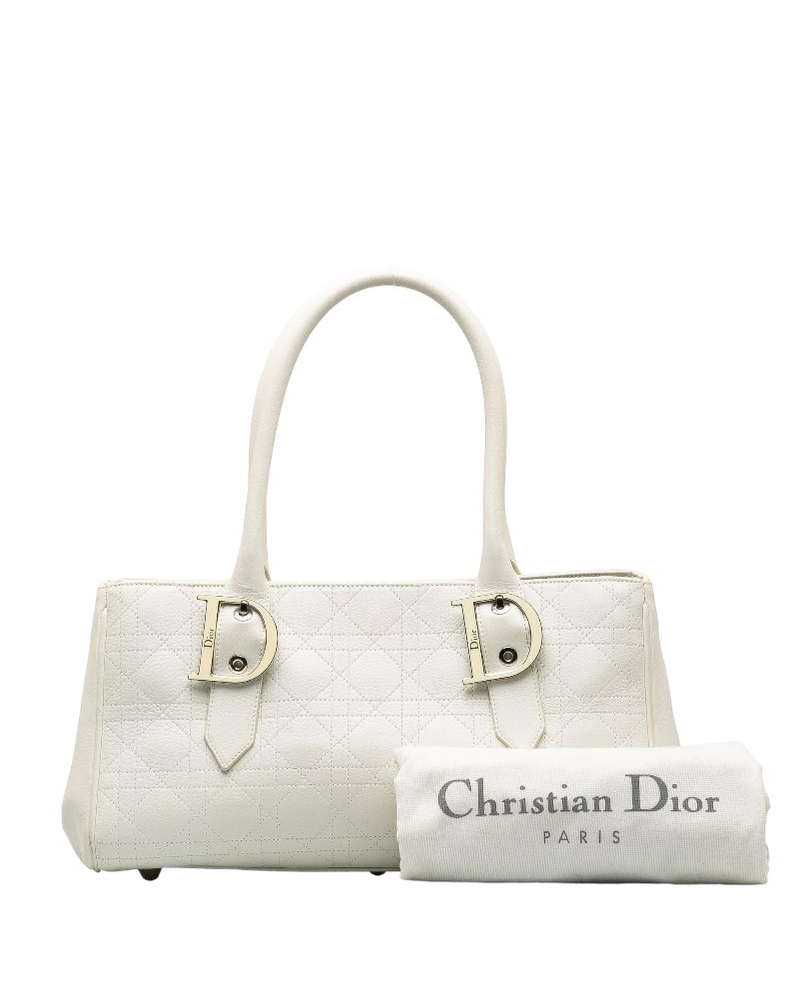 image of Authentic Dior Leather Tote Bag in Cannage Design