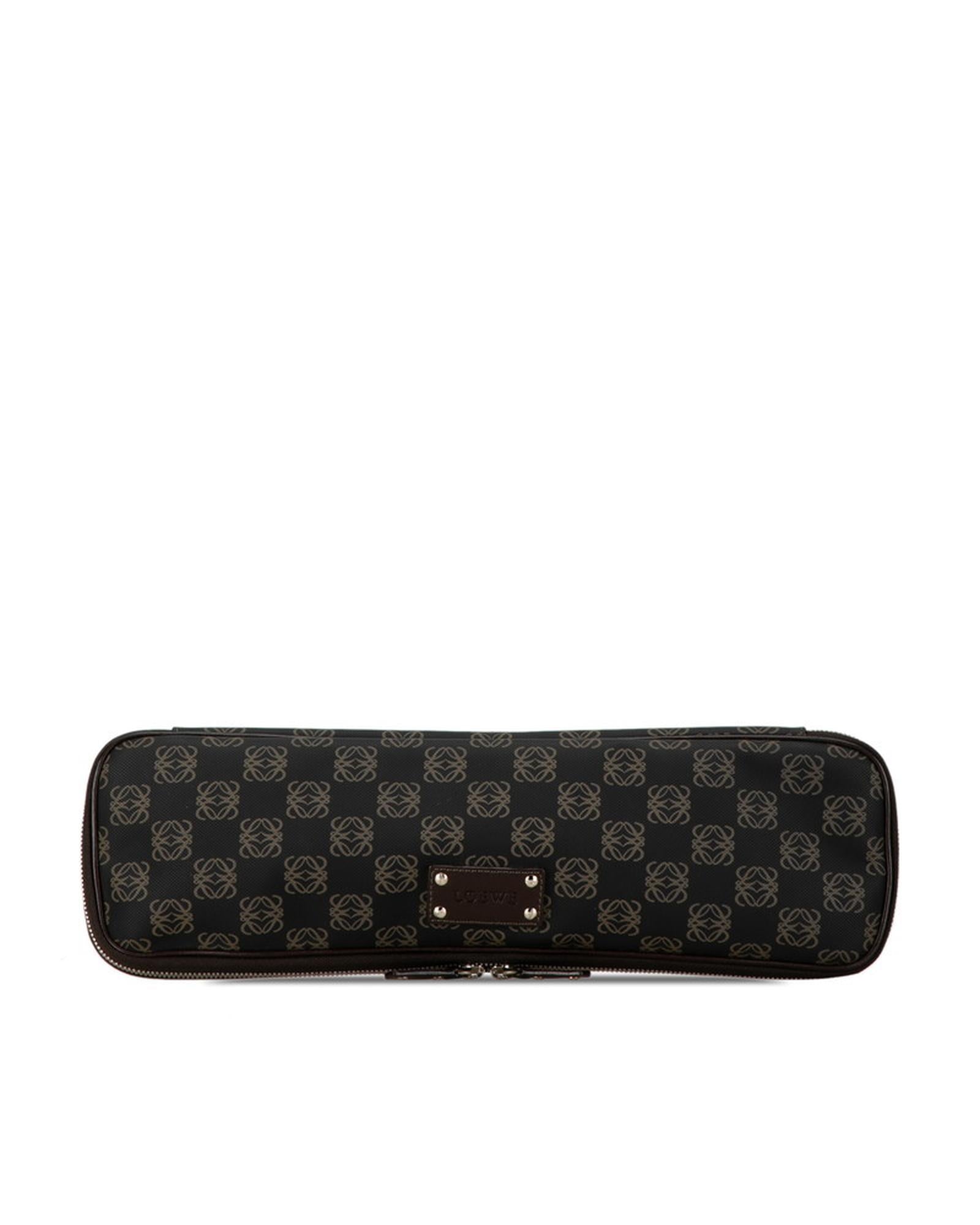 image of Authentic Loewe Anagram Canvas Clutch Bag in Black