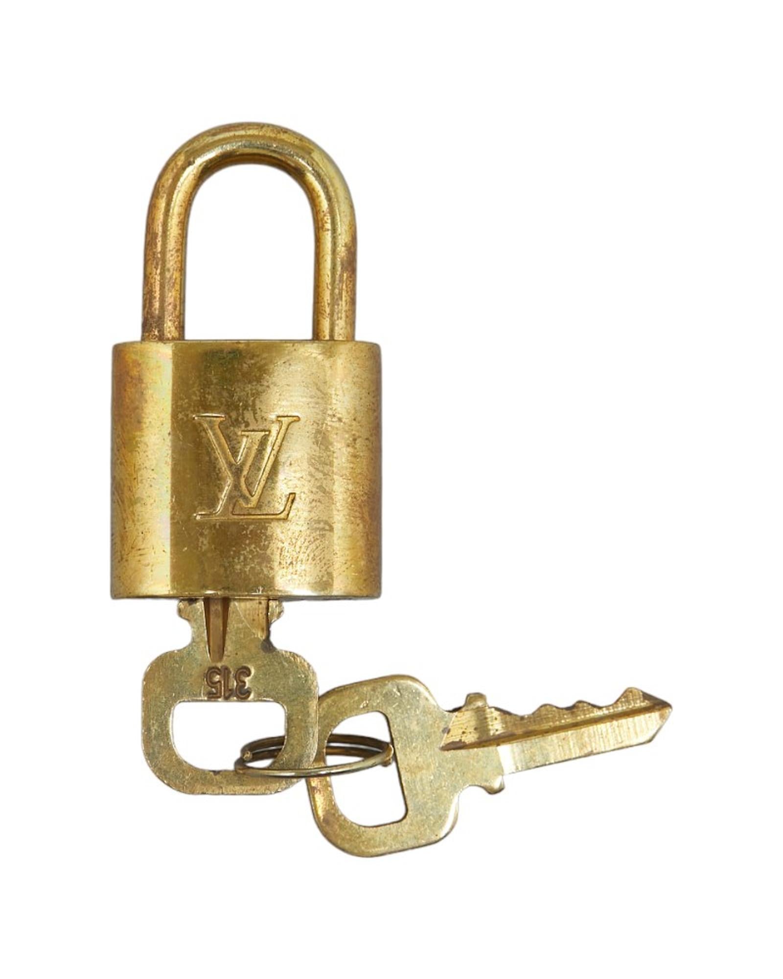 image of Authentic Louis Vuitton Gold Plated Padlock - Very Good Condition