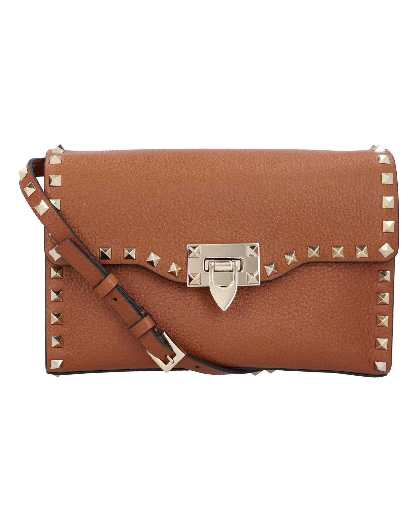 Image of Grainy Leather Crossbody Bag with Platinum Studs by Valentino