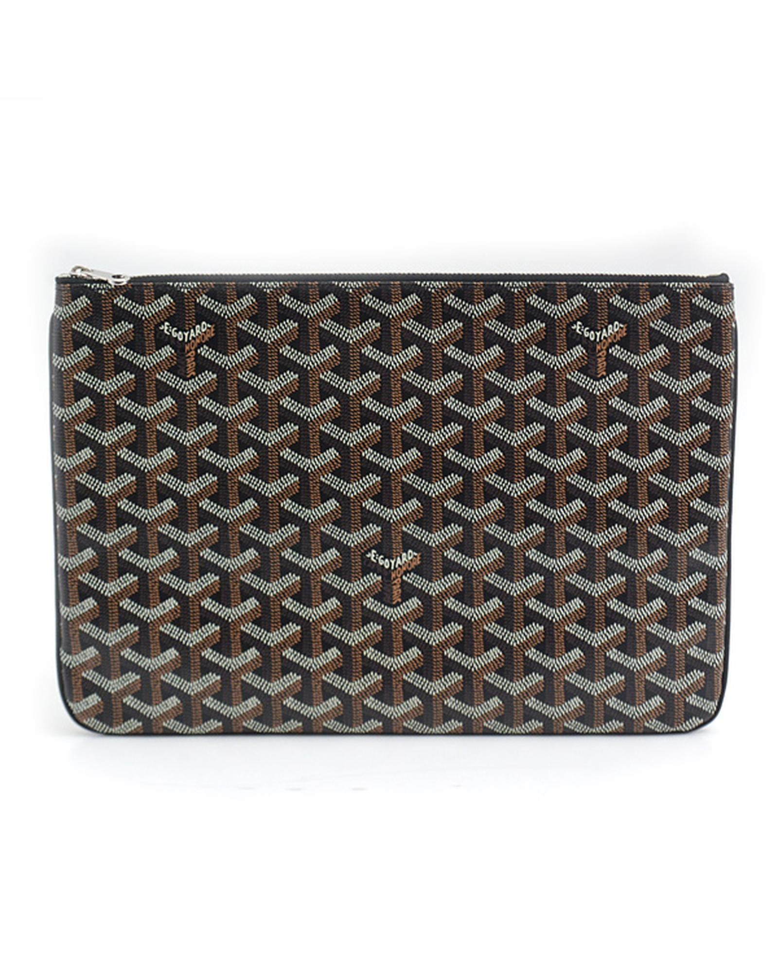 image of Authentic Goyard Canvas Clutch Bag in Black - Great Condition