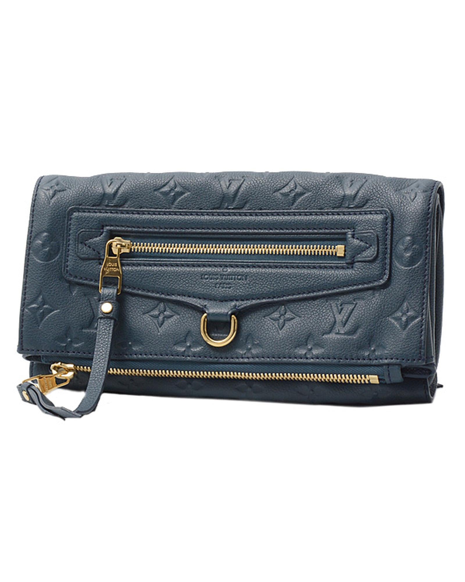 image of Blue Monogram Empreinte Canvas Clutch Bag