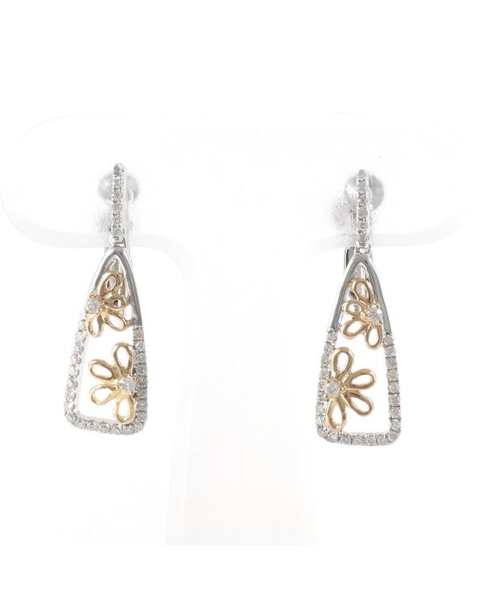 Image of Authentic Diamond Earrings in White Gold