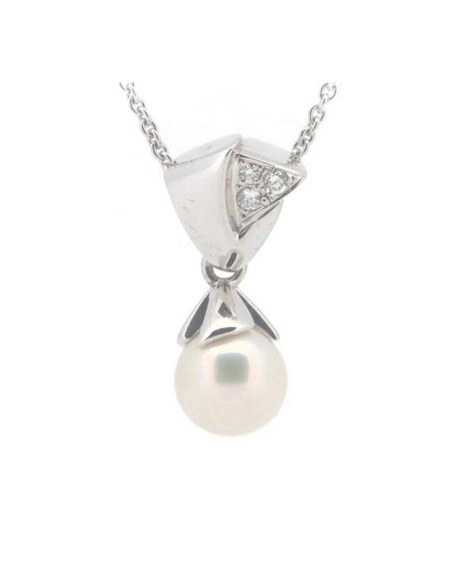 Image of 18K Pearl and Diamond Necklace