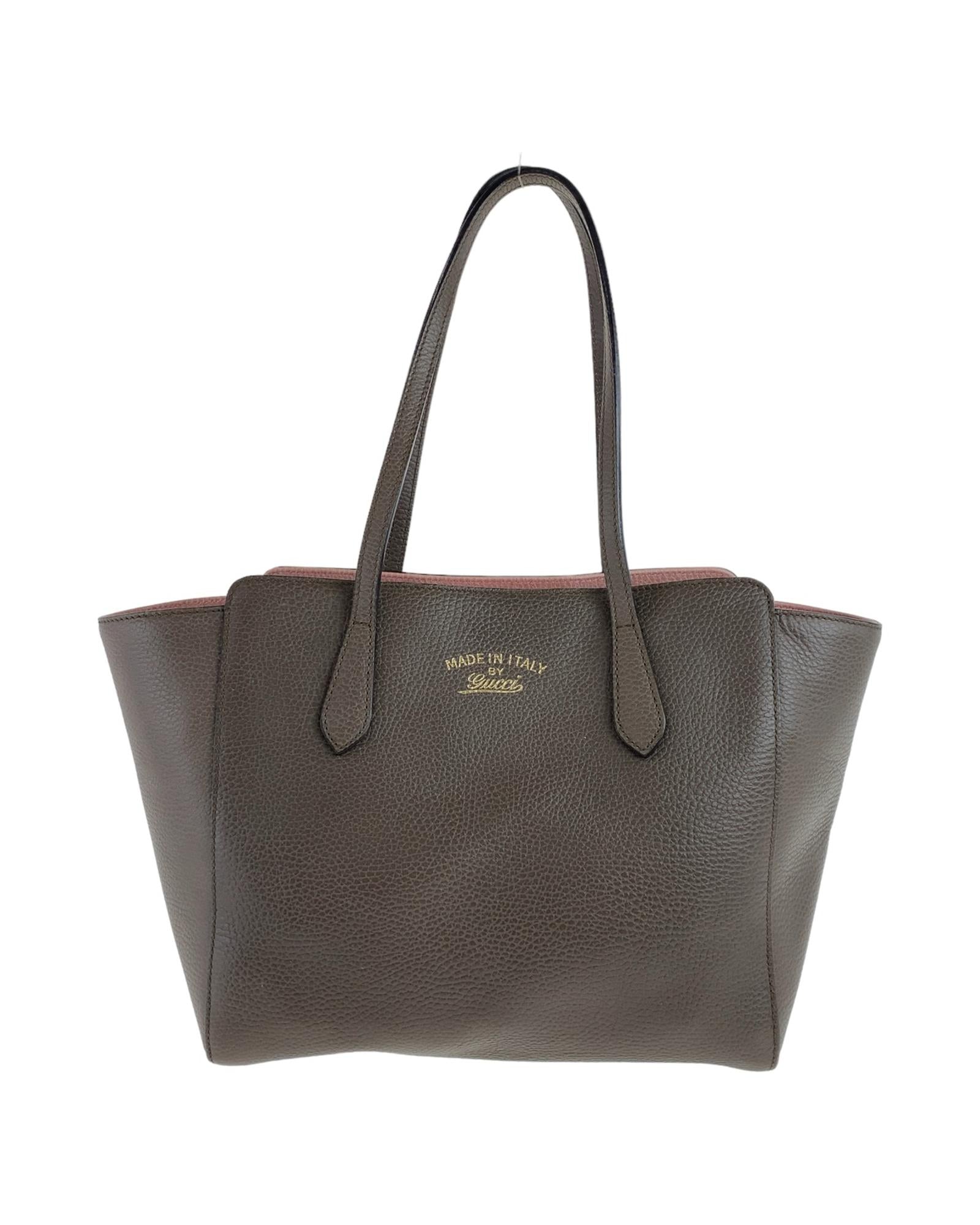 Image of Brown Leather Tote Bag for Women by Gucci