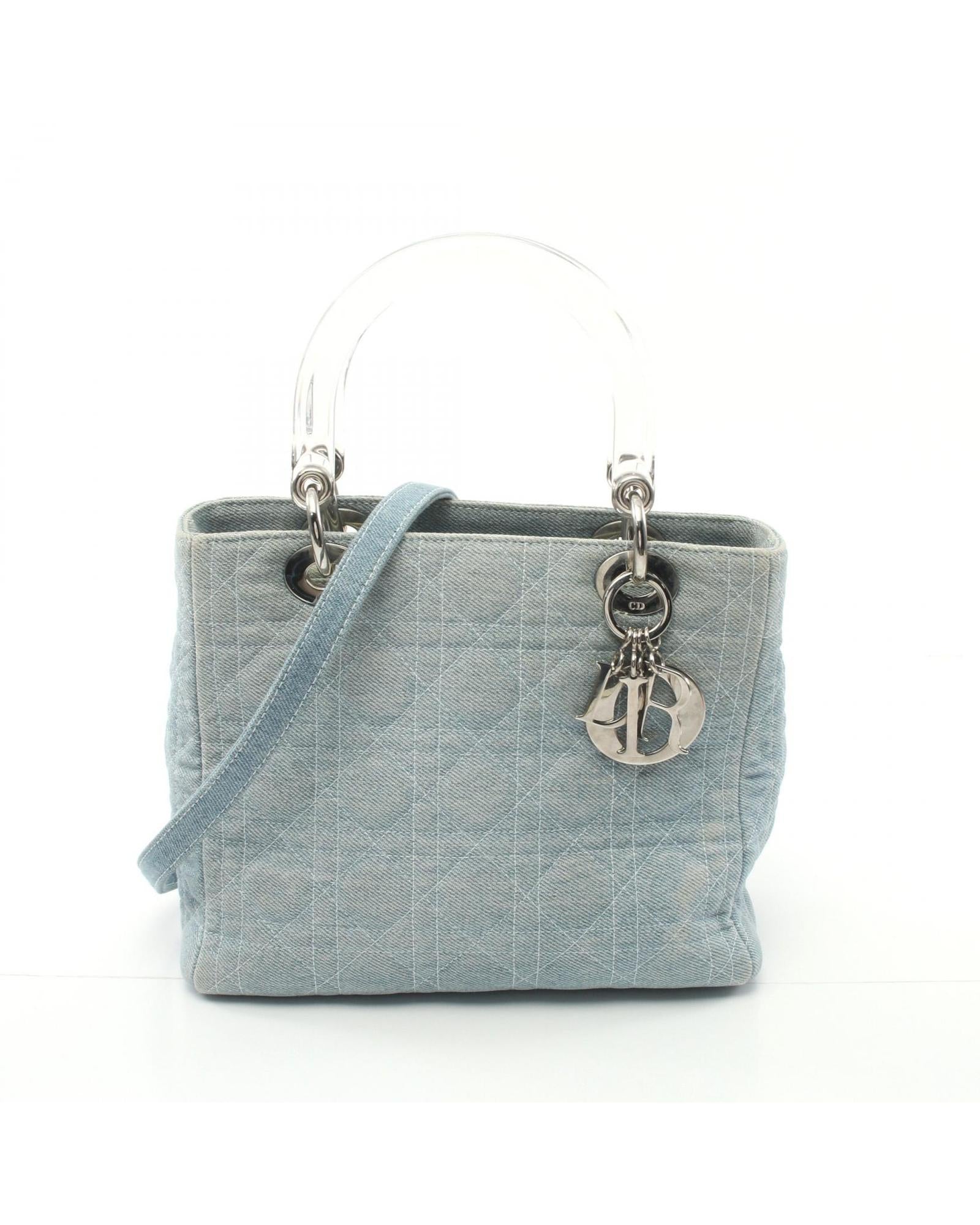 image of Blue Denim Lady Dior Cannage Handbag - Authentic Pre-owned Luxury