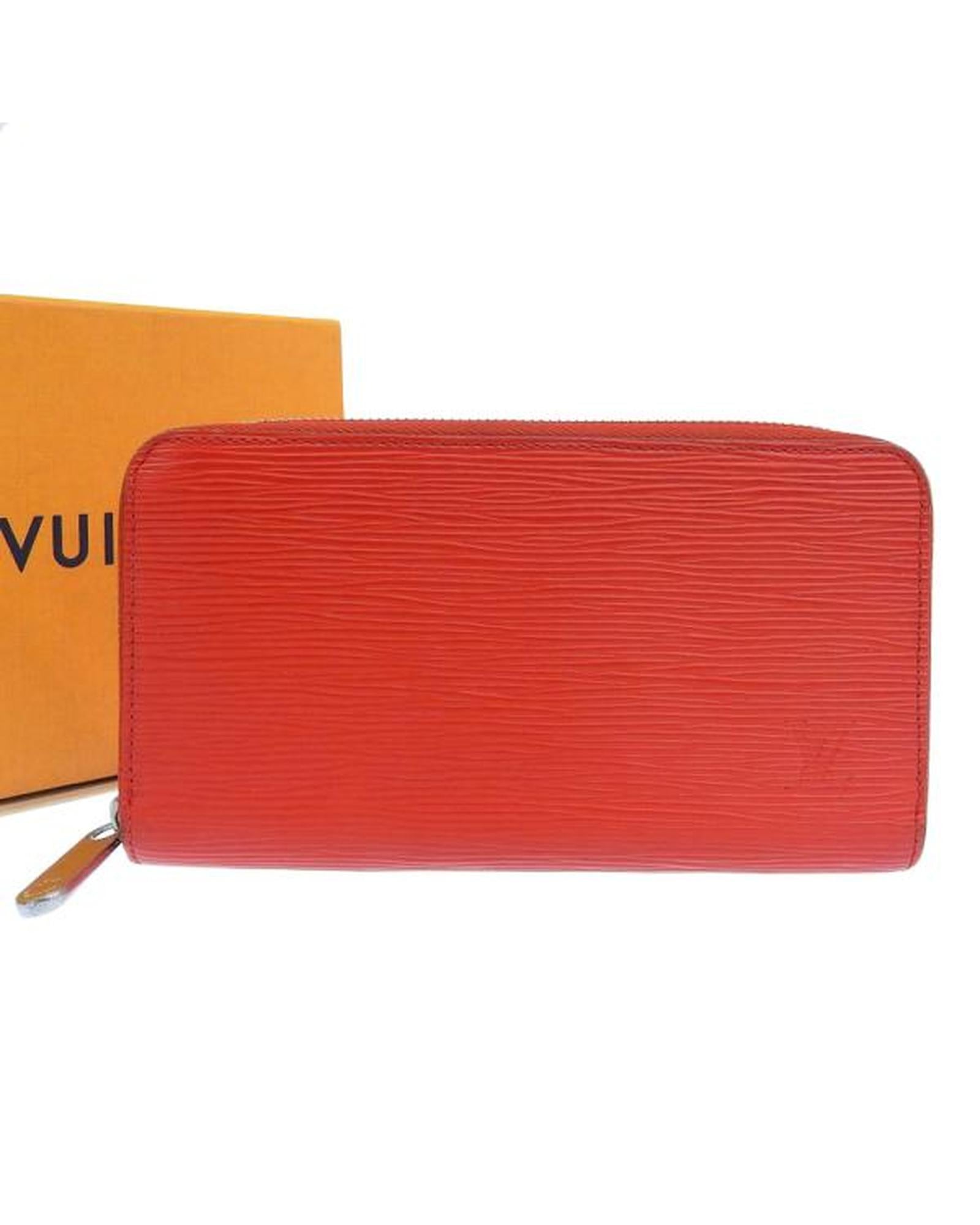 Image of Authentic Red Leather Long Wallet for Women - Pre-owned Luxury Louis Vuitton Zippy Wallet