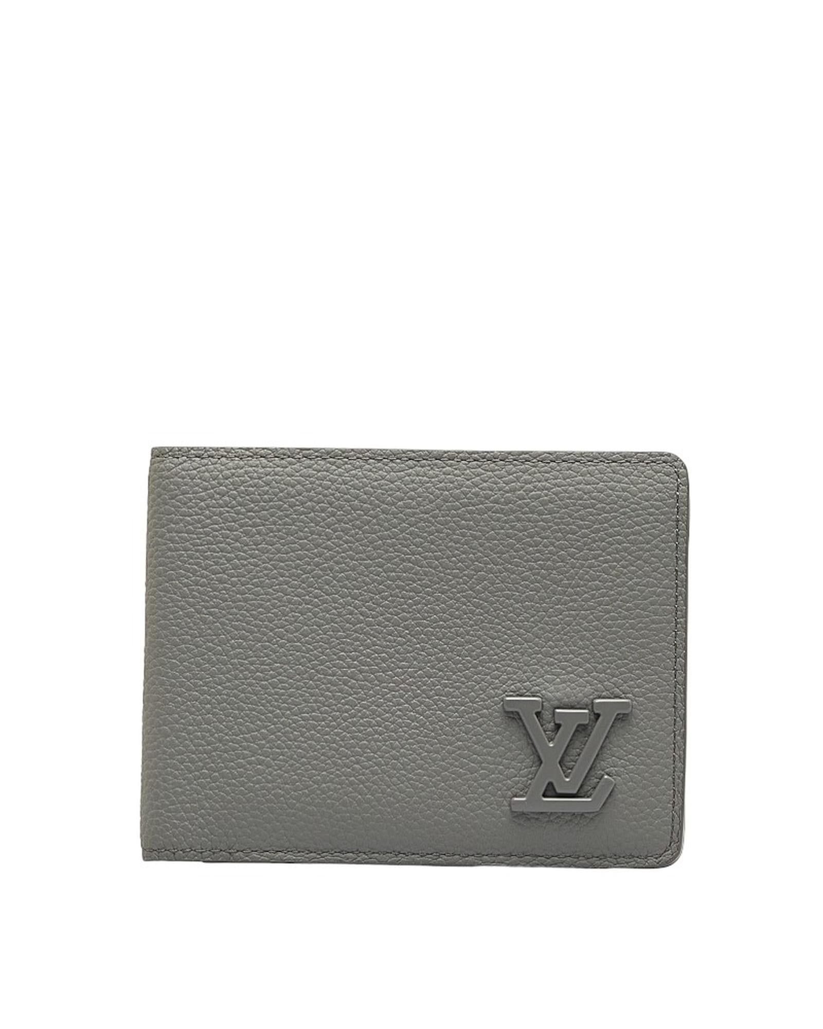 image of Luxury Grey Leather Bifold Wallet for Men by Louis Vuitton