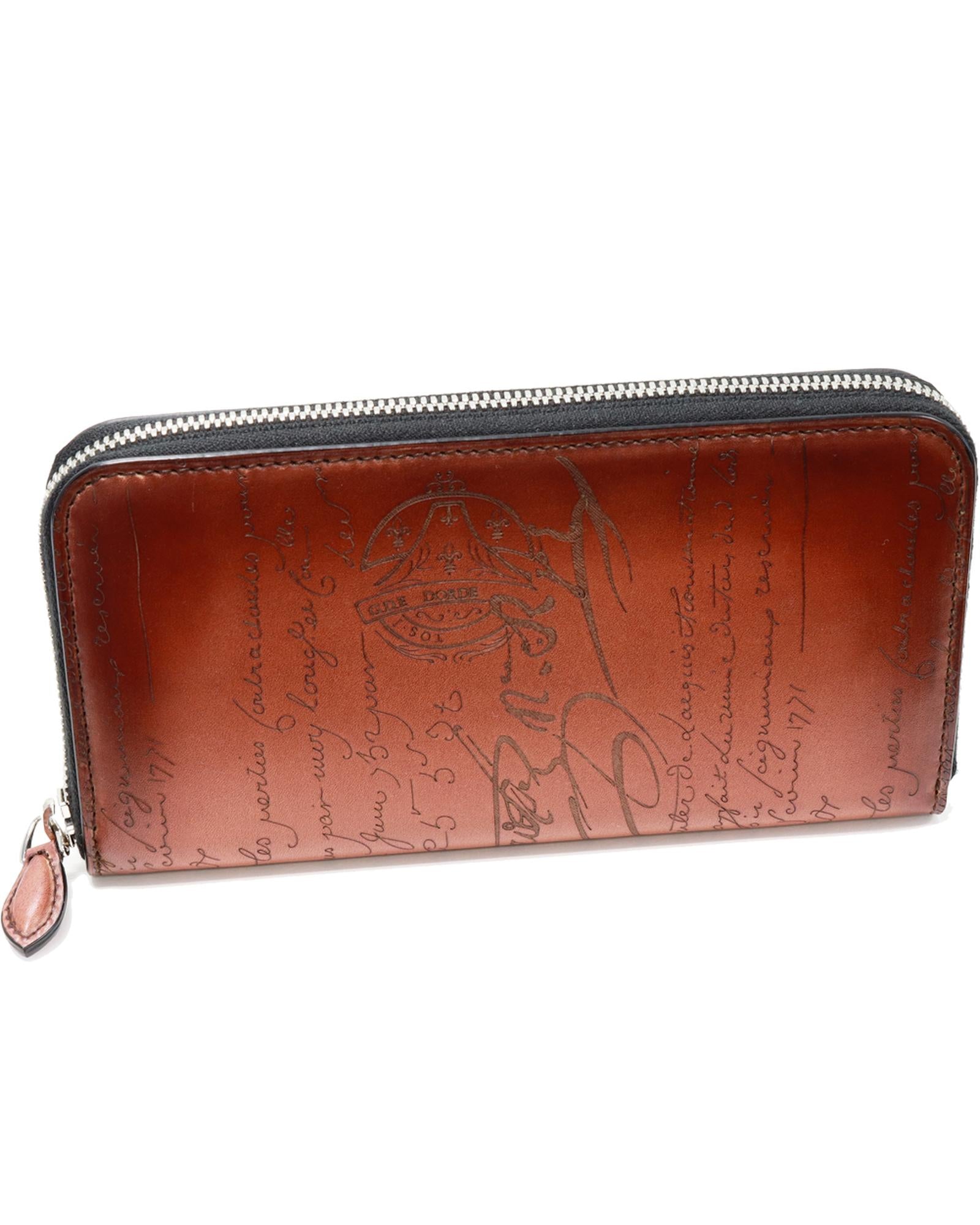 Image of Round Zip Long Wallet in Calf Leather