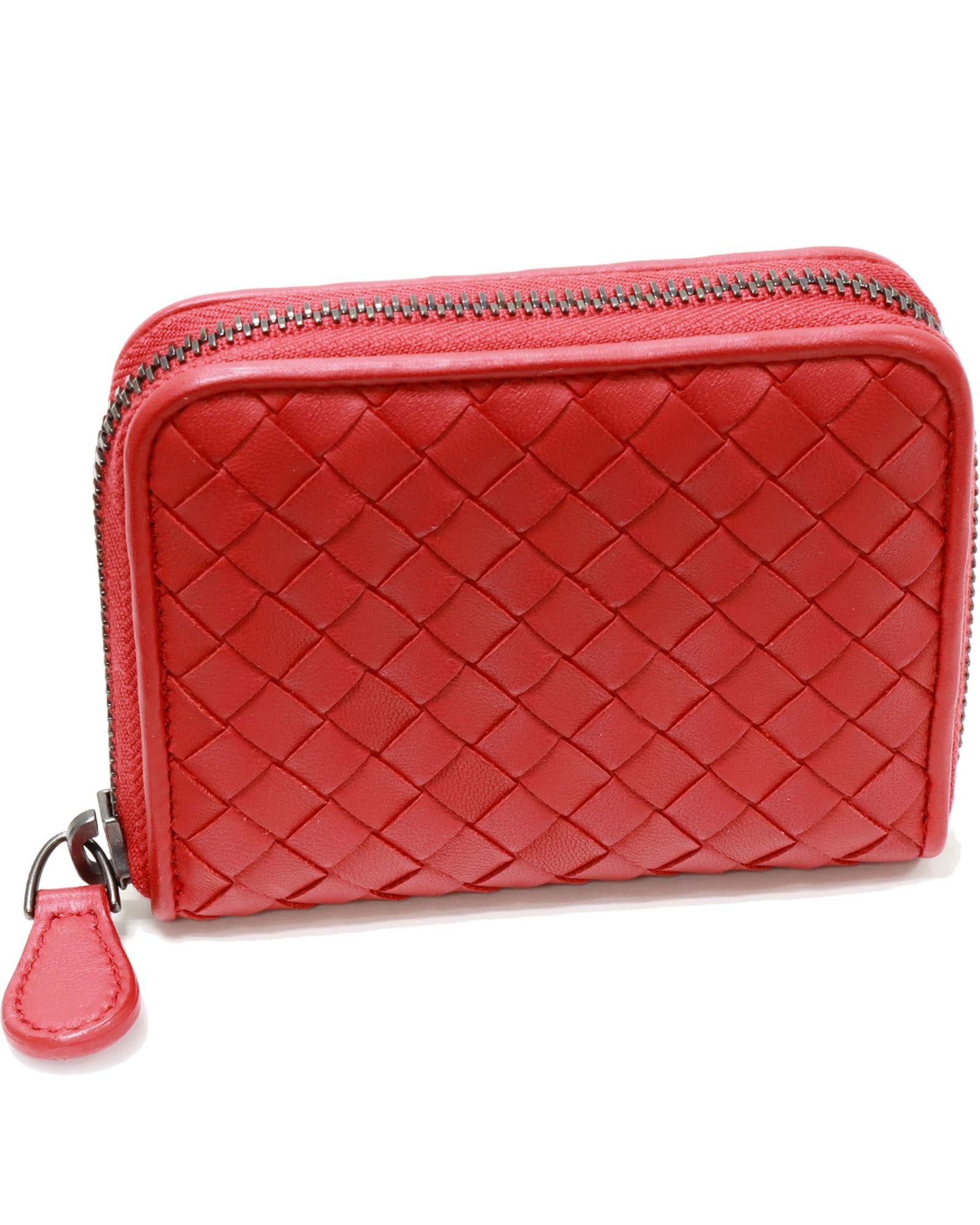 Image of Leather Coin Case in Pristine Condition by Bottega Veneta