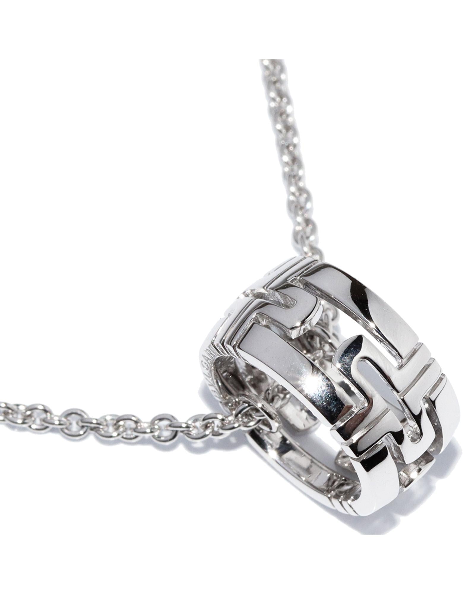 Image of Authentic Bvlgari White Metal Pendant Necklace for Women