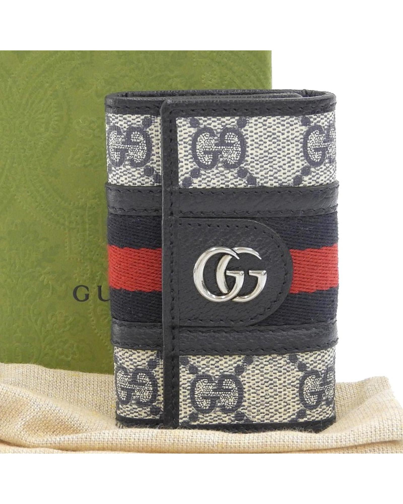 Image of Navy GG Supreme Key Holder by Gucci