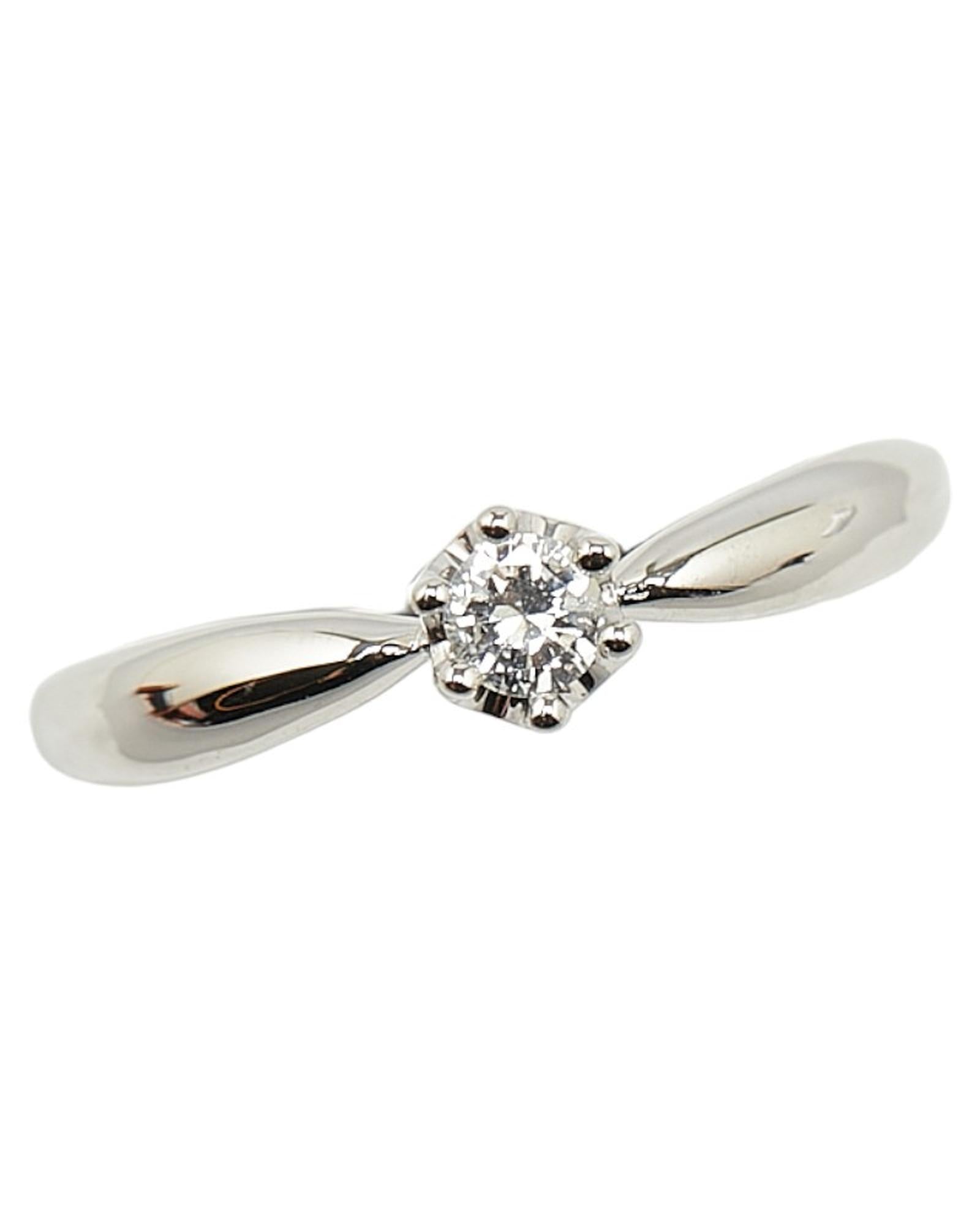 image of Platinum Diamond Ring with 0.11ct Main Stone