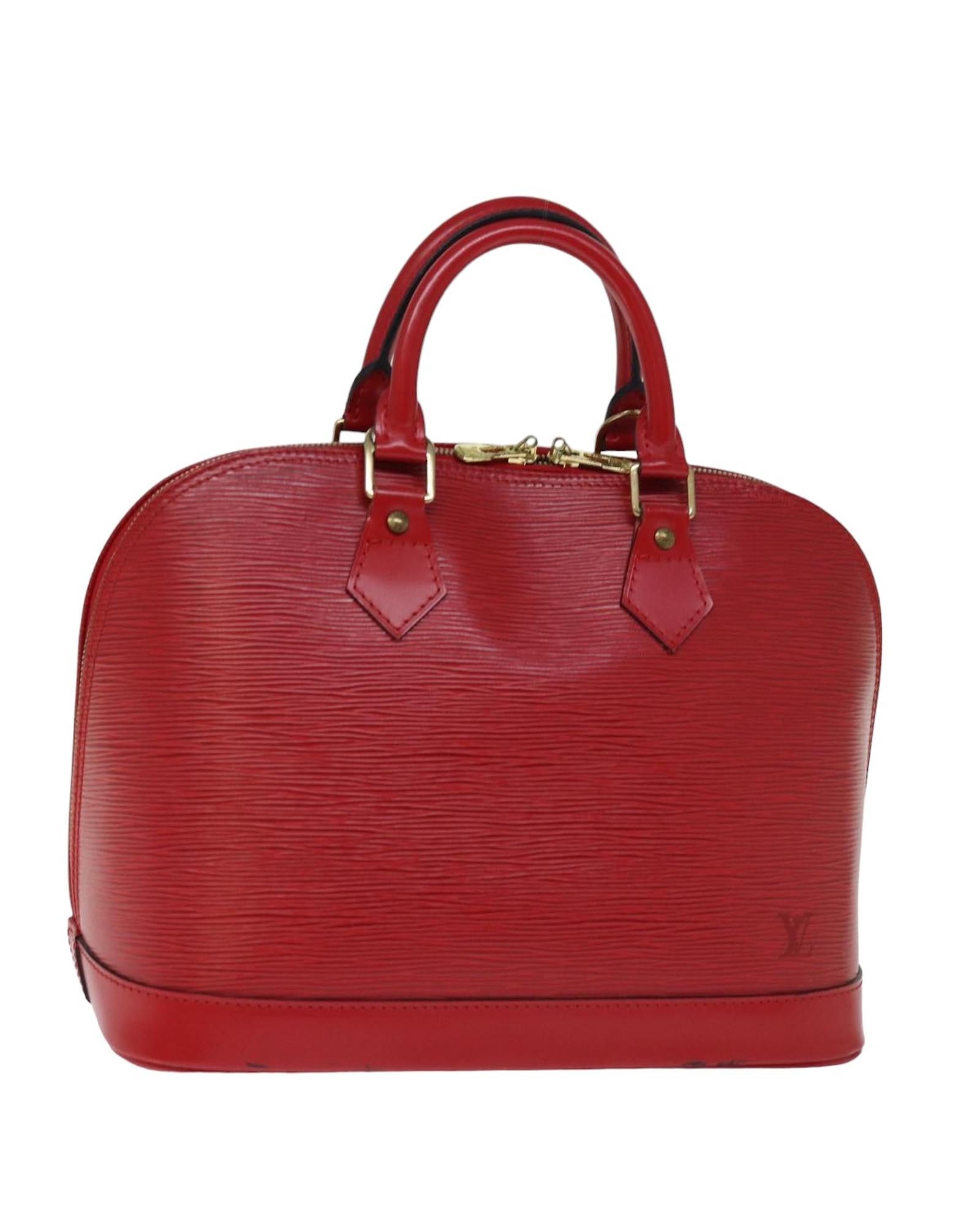 Image of Red Epi Leather Hand Bag with Accessories