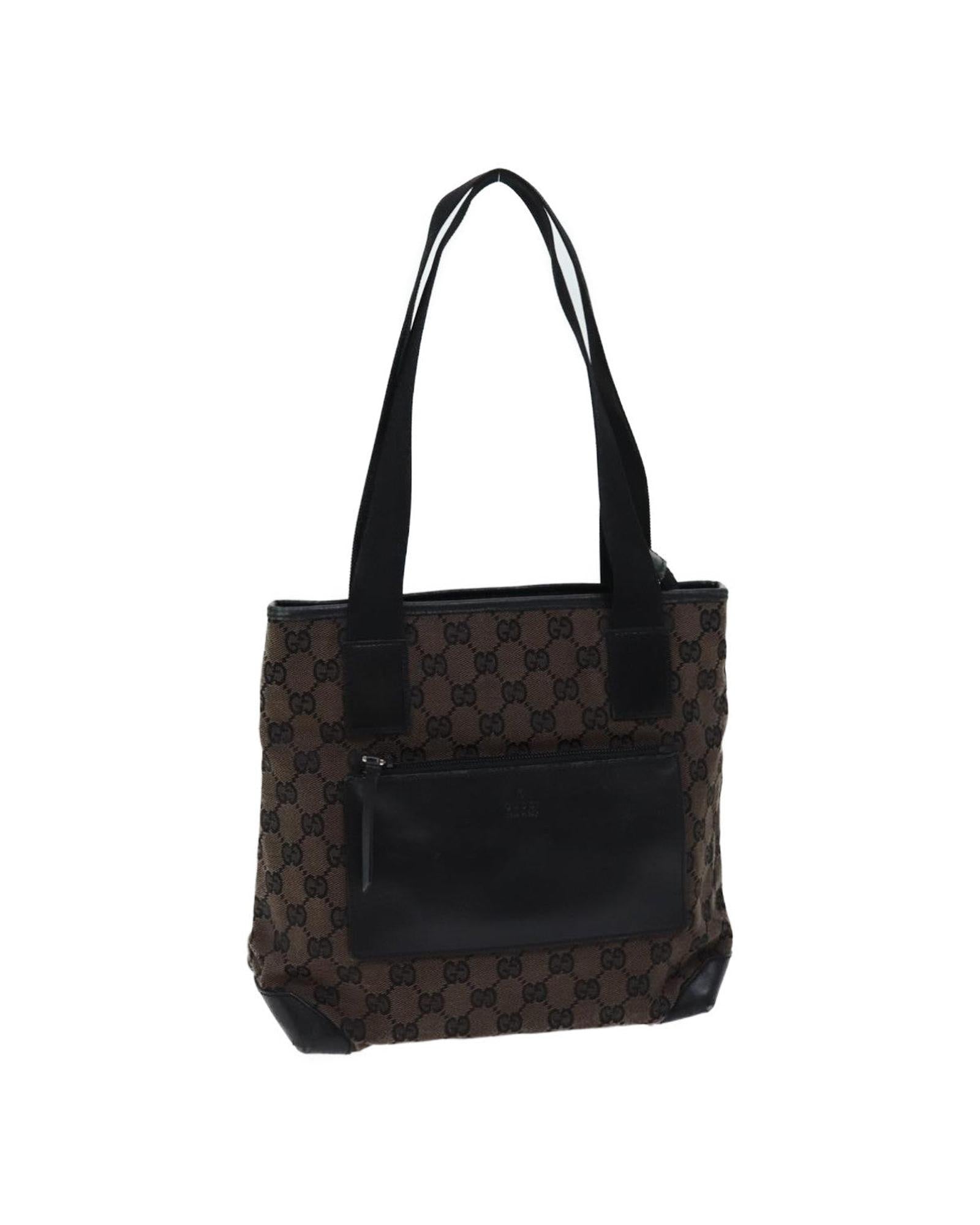 image of GG Canvas Brown Tote Bag by Italian Designer