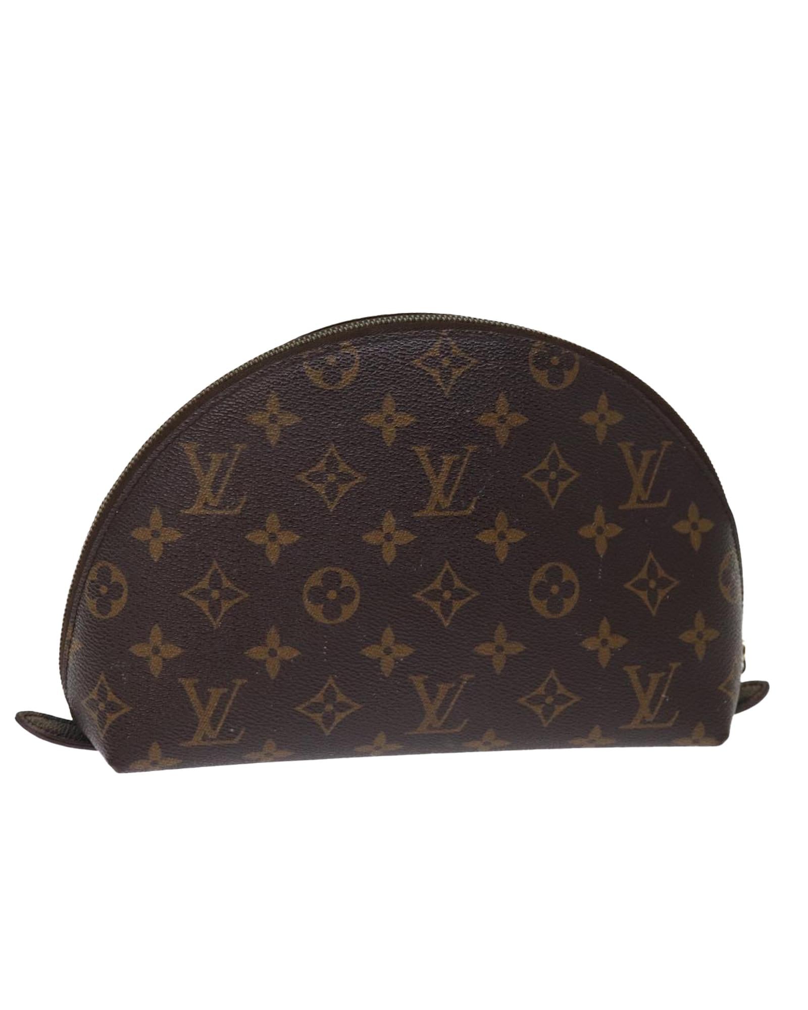 Image of Monogram Canvas Cosmetic Pouch with Metal Fittings