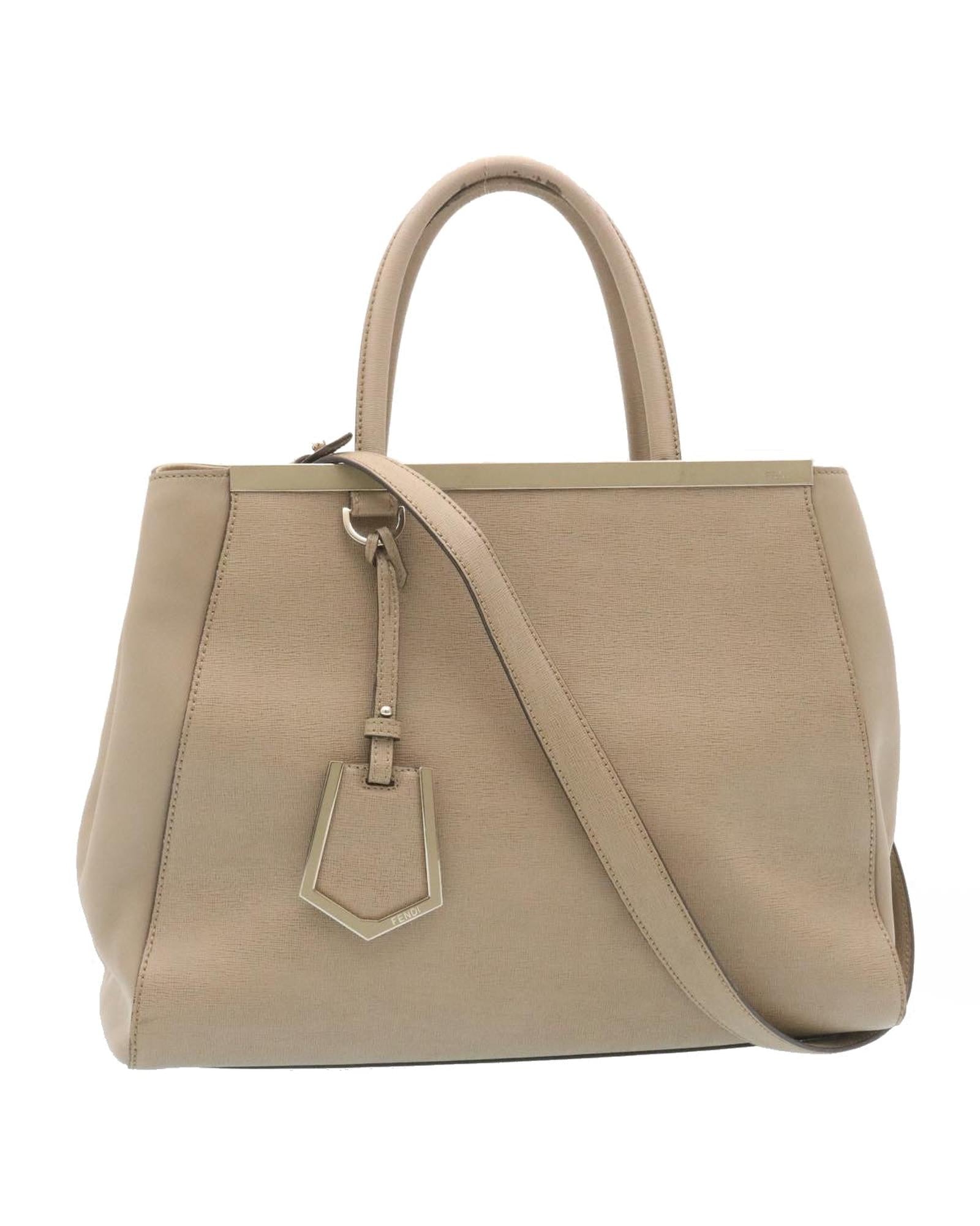 image of Gray Leather 2way Shoulder Bag by Fendi