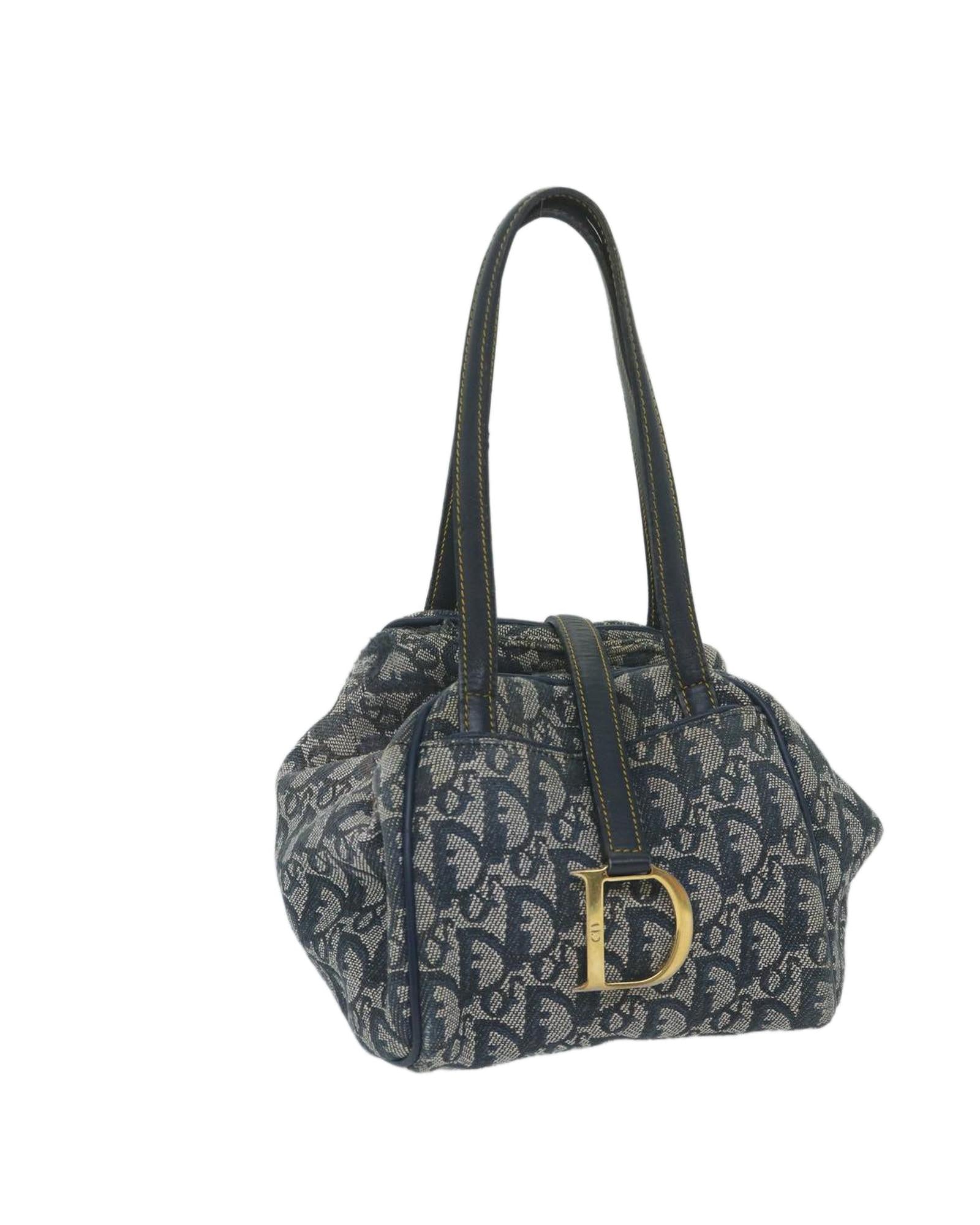 image of Canvas Navy Hand Bag by Christian Dior