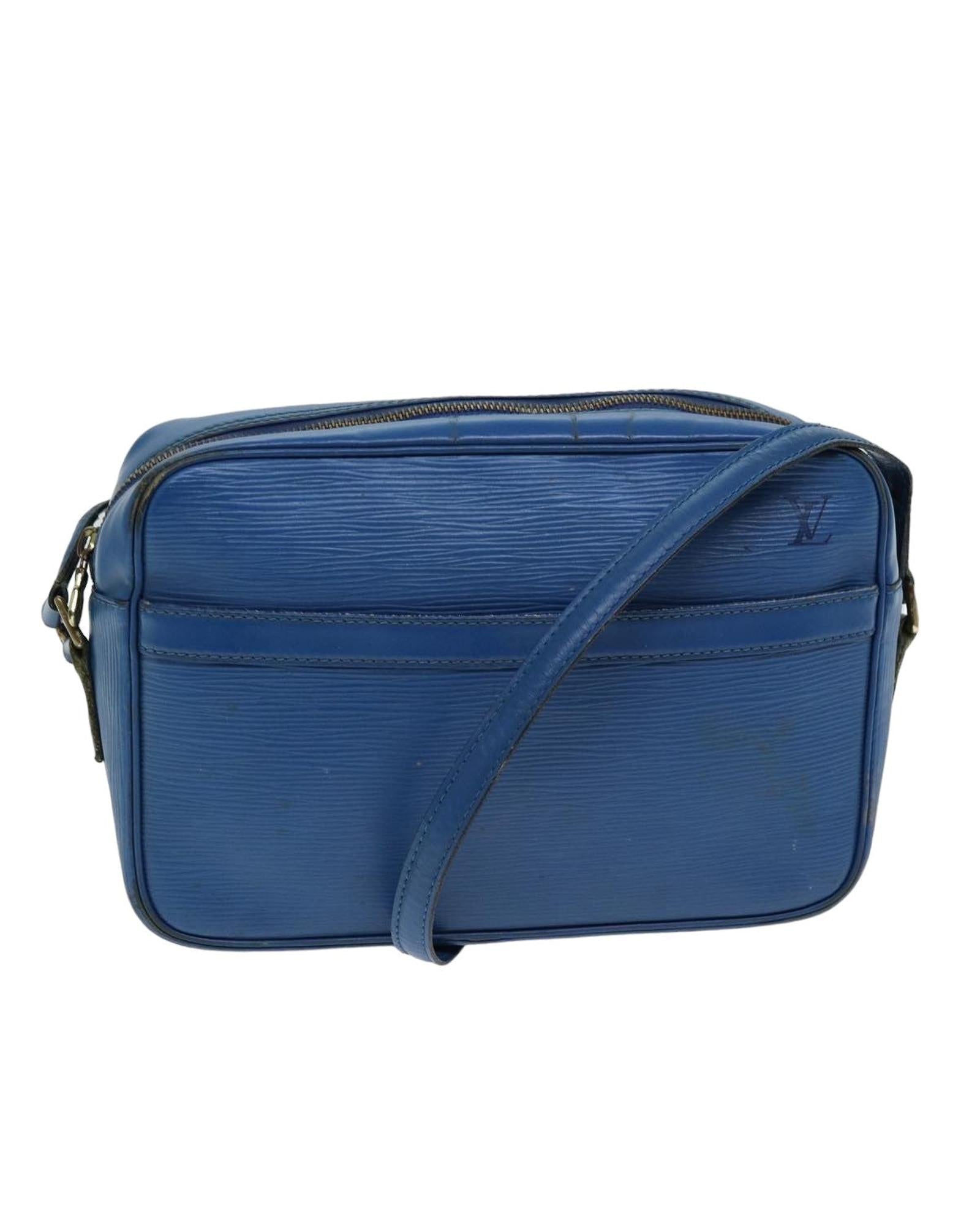 image of Blue Epi Leather Shoulder Bag with Adjustable Strap - Authentic Louis Vuitton