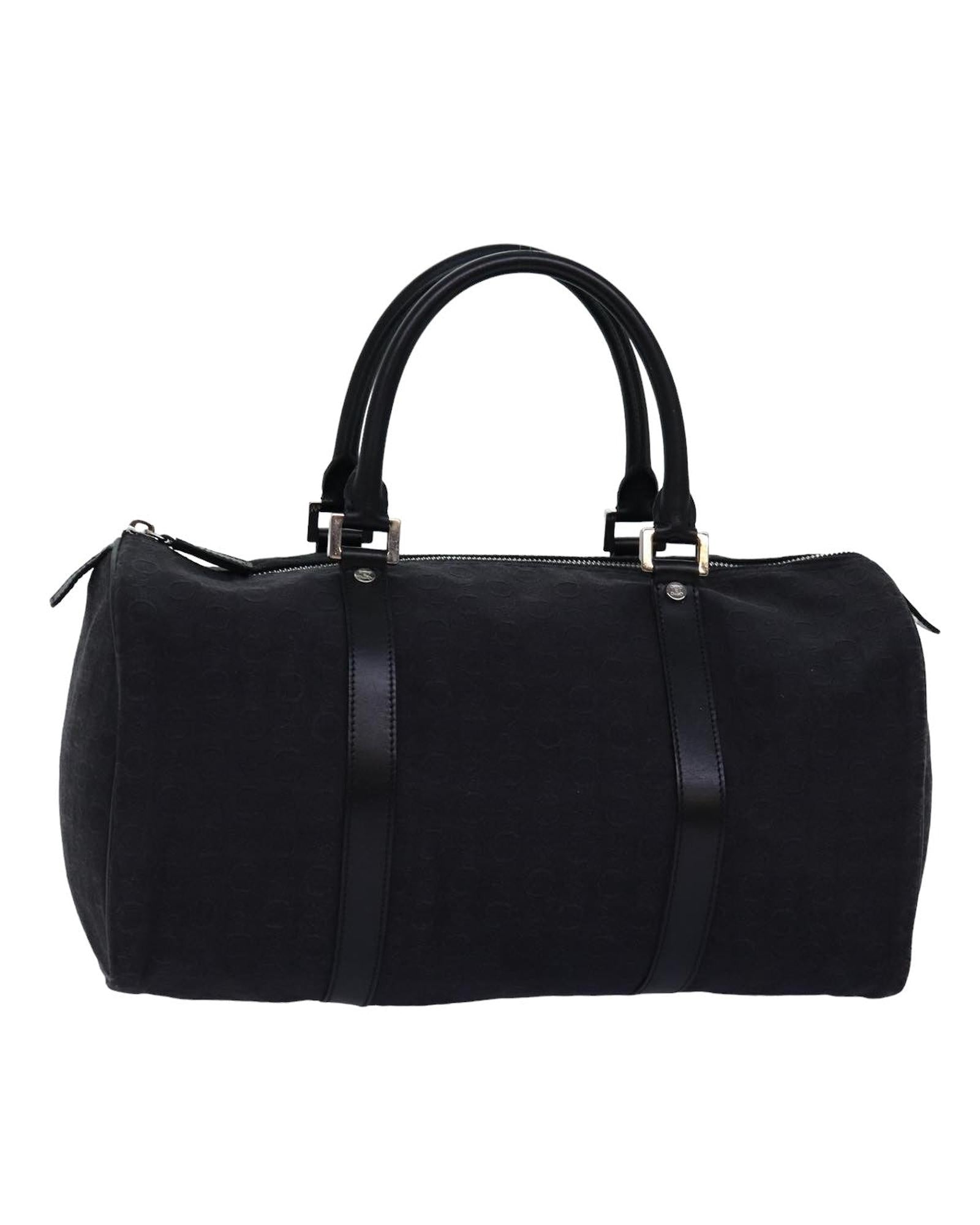 image of Authentic C Macadam Canvas Boston Bag in Black