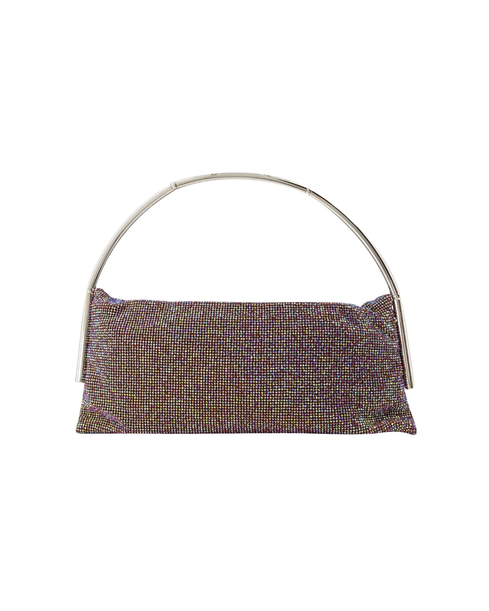 image of Rhinestone Mesh Shoulder Bag - Satin Lining