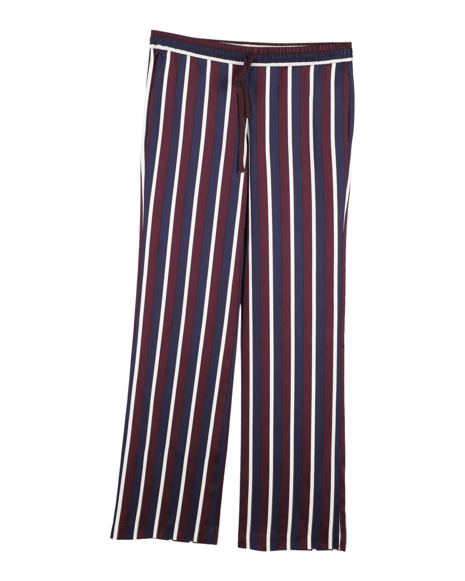 image of Multicolor Striped Silk Wide-Leg Pants