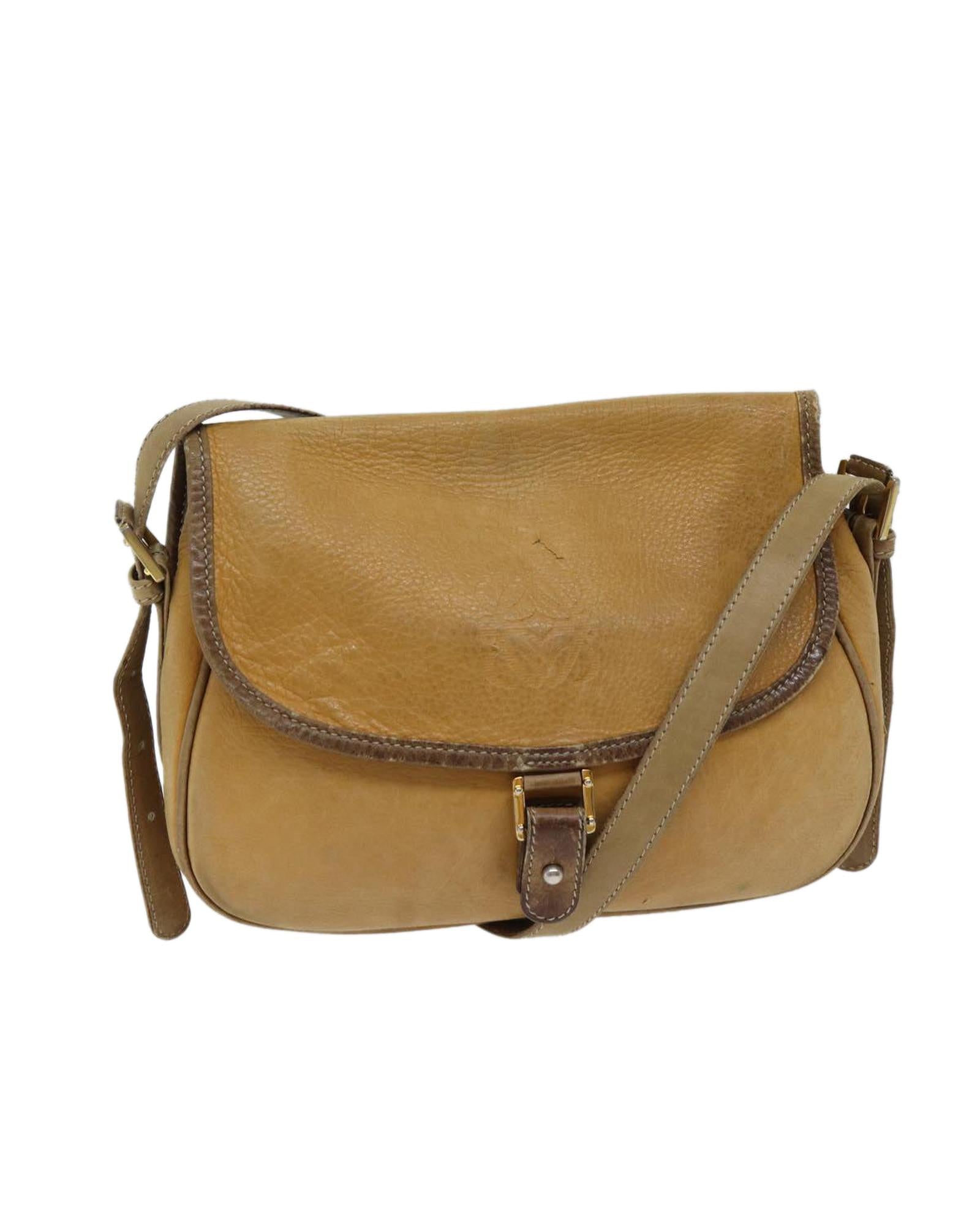 Image of Beige Leather Anagram Shoulder Bag by LOEWE