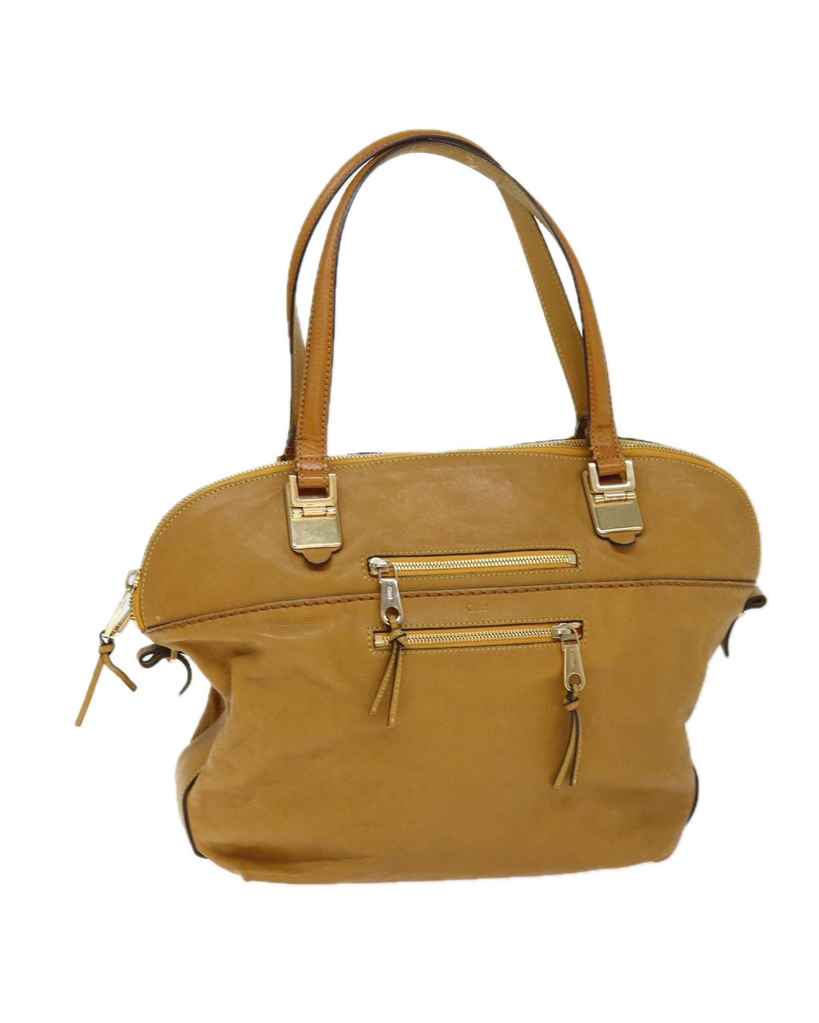 Image of Leather Beige Hand Bag by Chloe