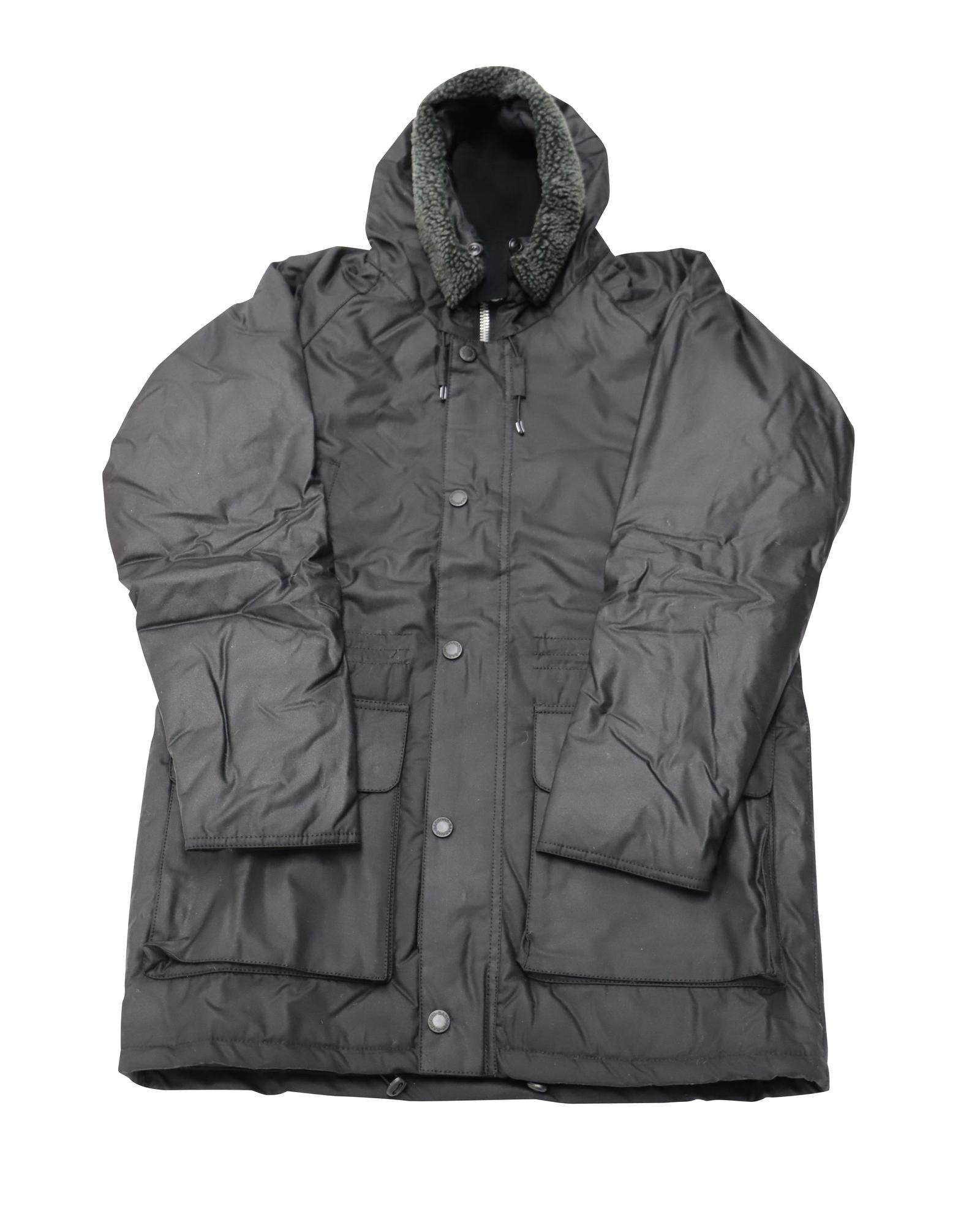 image of Barbour Fenton Wax Jacket in Black Cotton