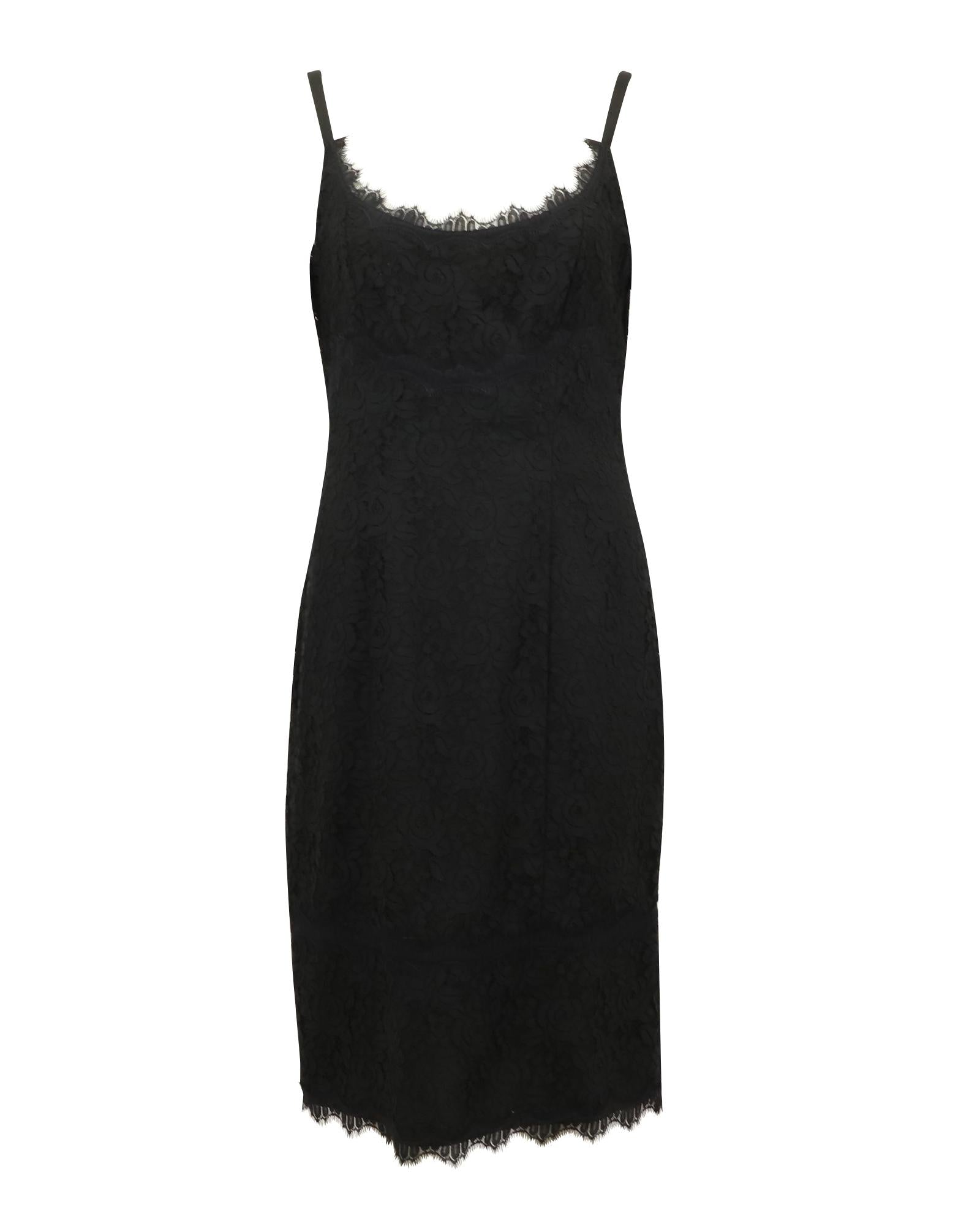 image of Diane Von Furstenberg Olivia Lace Dress in Black Nylon