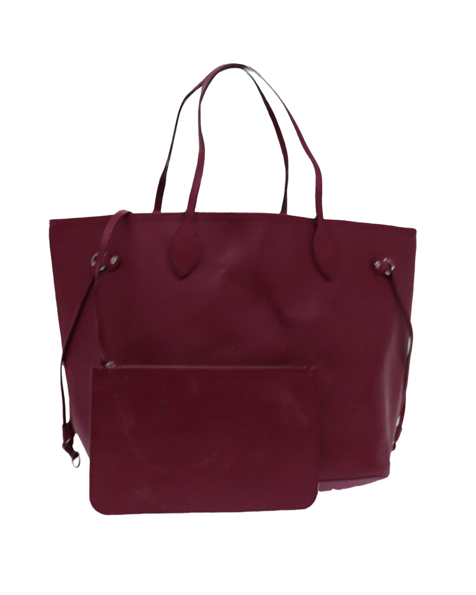 image of Epi Leather Neverfull Tote Bag with Pouch in Fuchsia