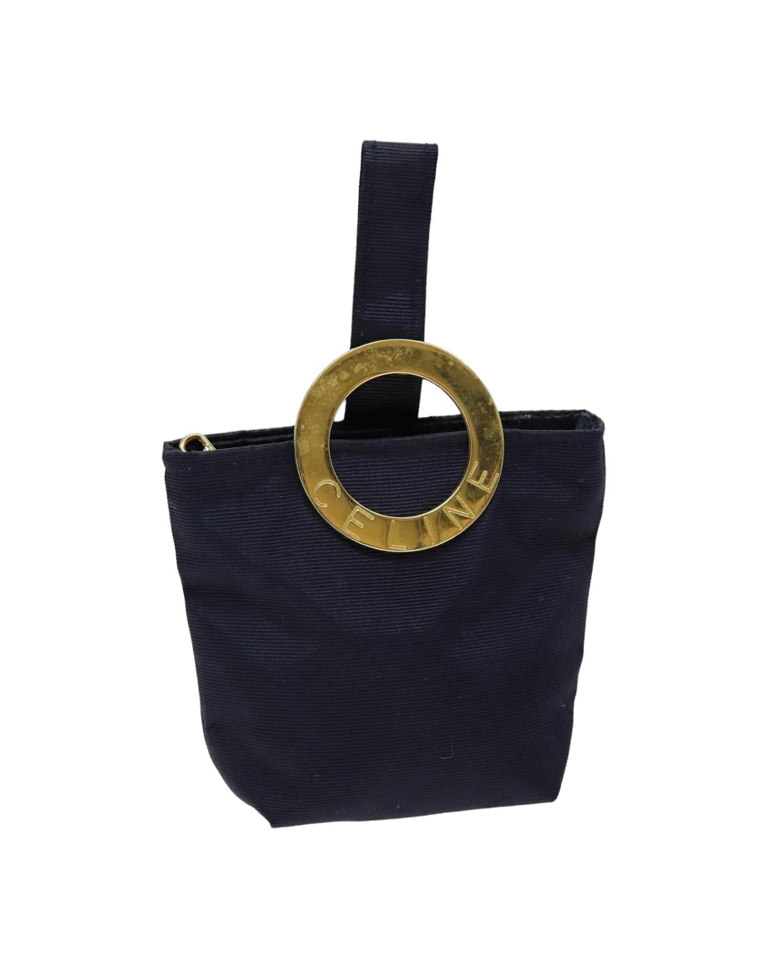 Image of Navy Nylon Pouch - Celine