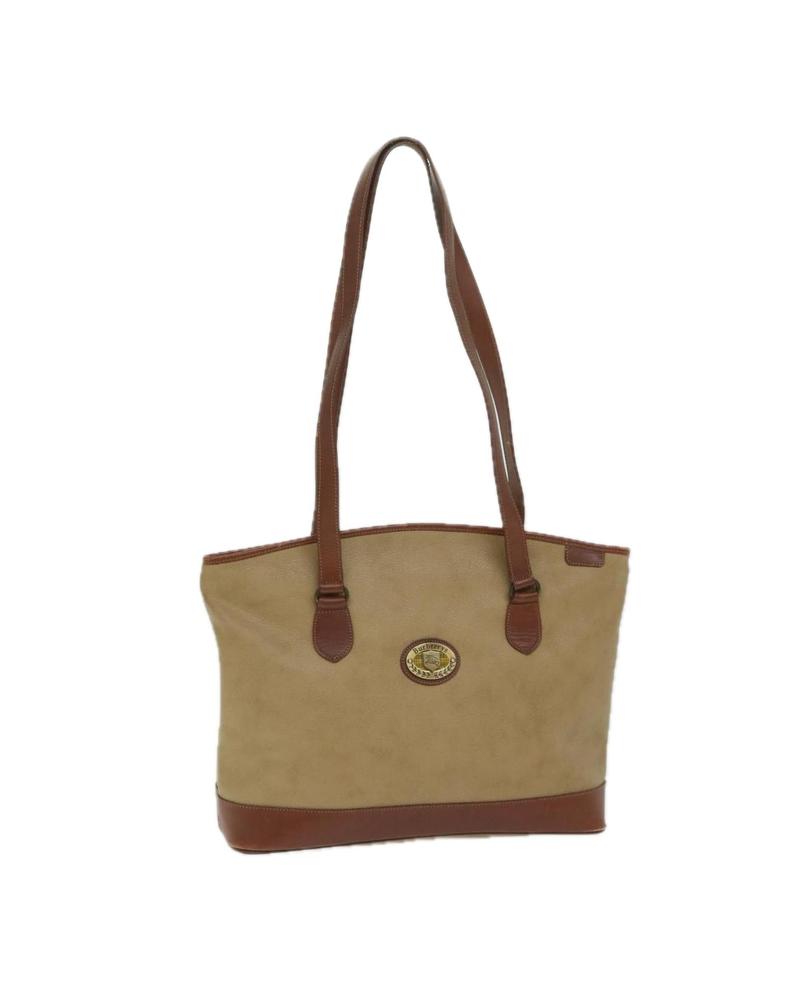 Image of Beige PVC Leather Shoulder Bag with Shoulder Drop - CD Rank