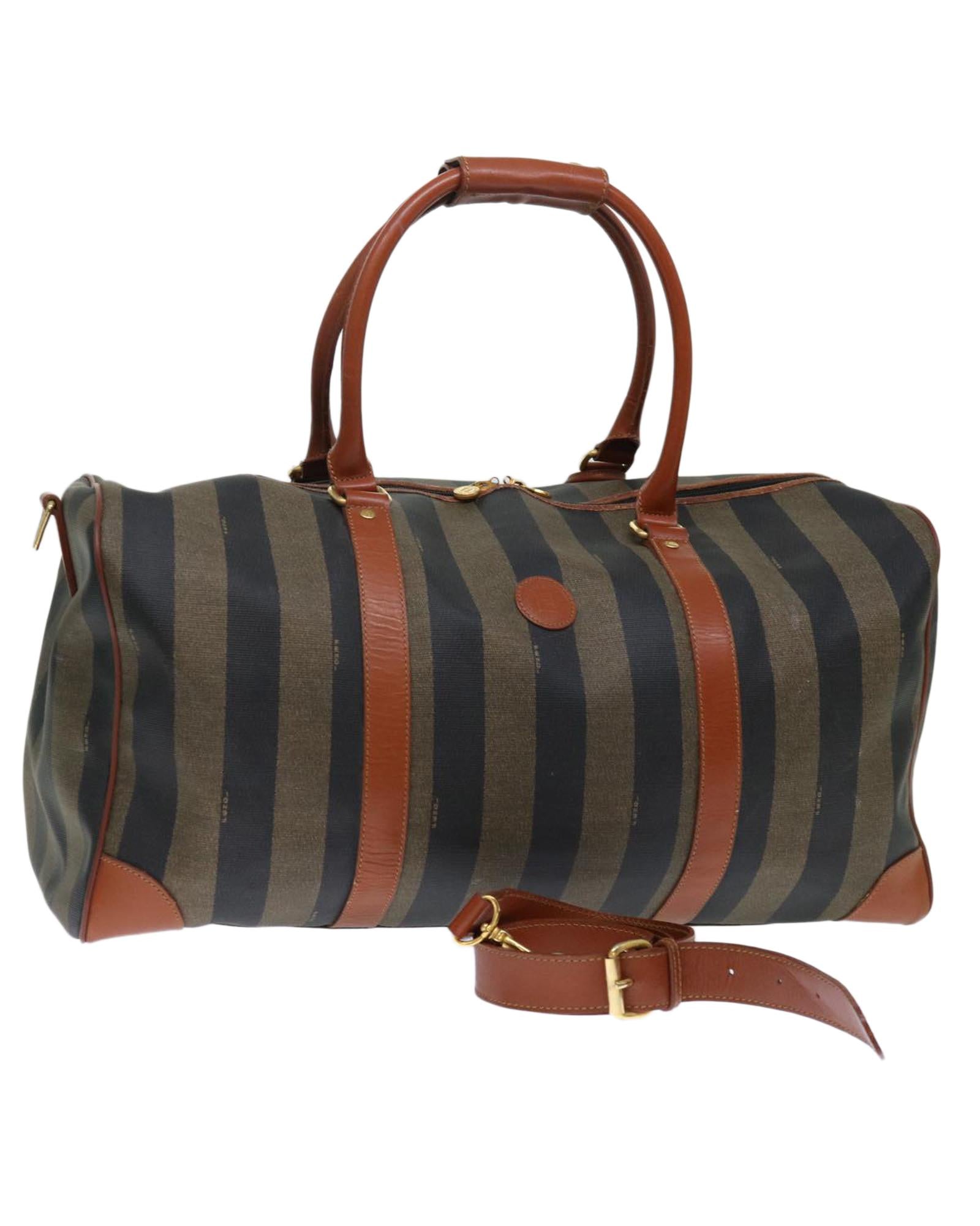 image of Coated Canvas Boston Bag with Padlock and Key