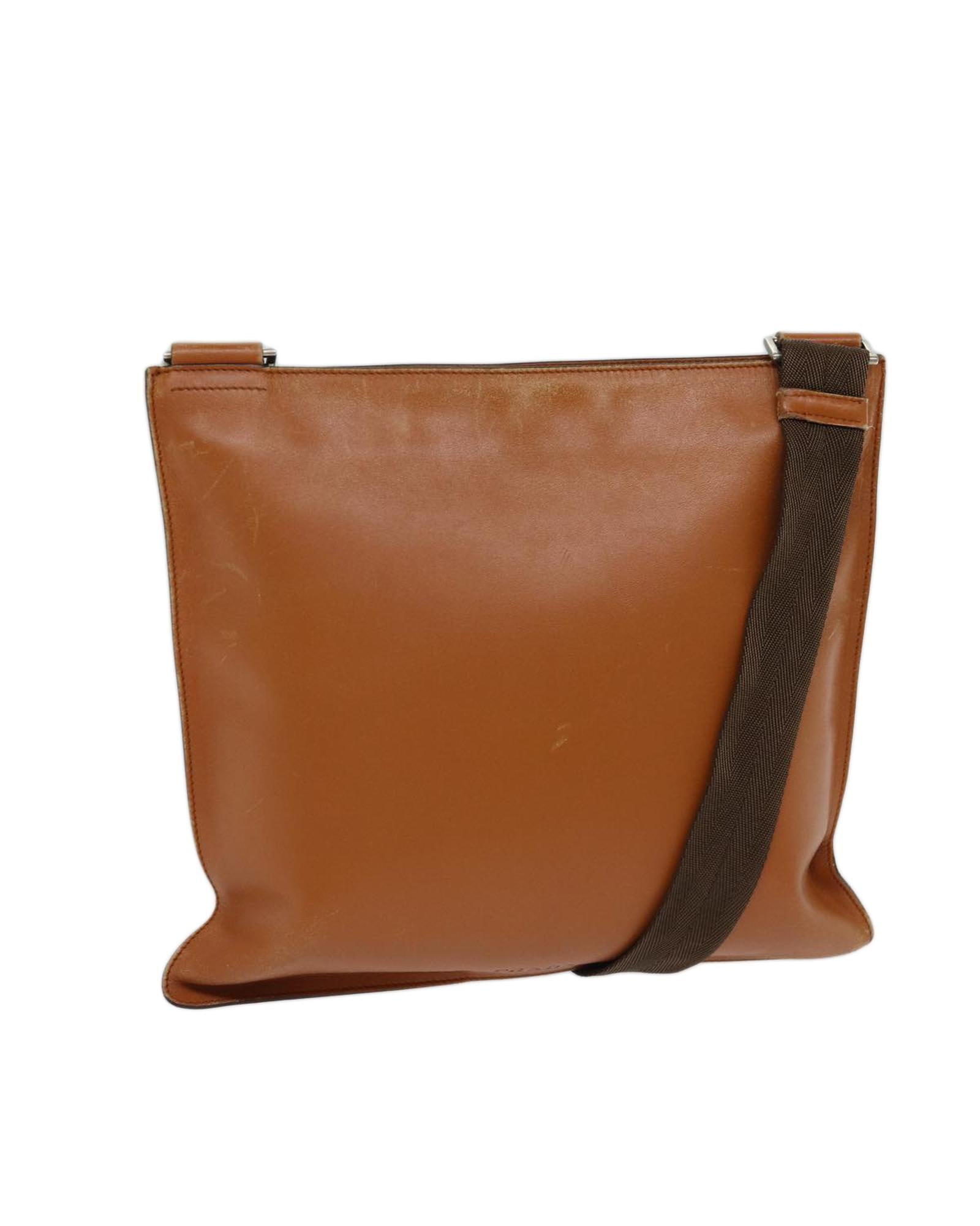 image of Brown Leather Prada Shoulder Bag