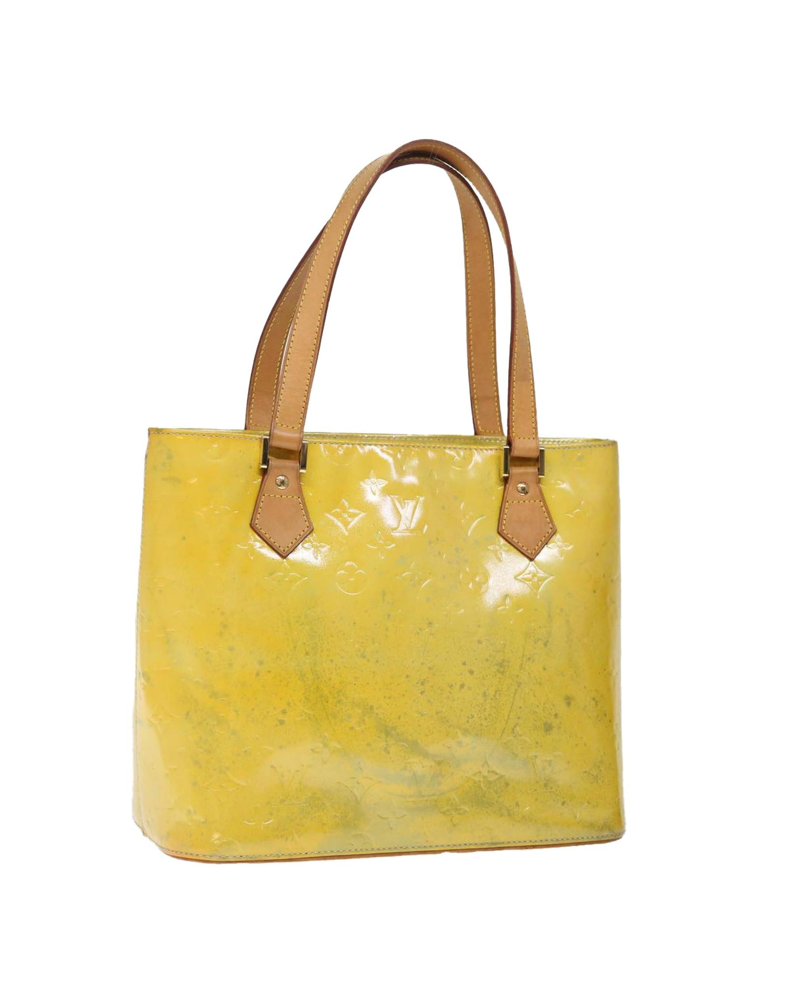 image of Gris Patent Leather Hand Bag with Shoulder Strap and Accessories