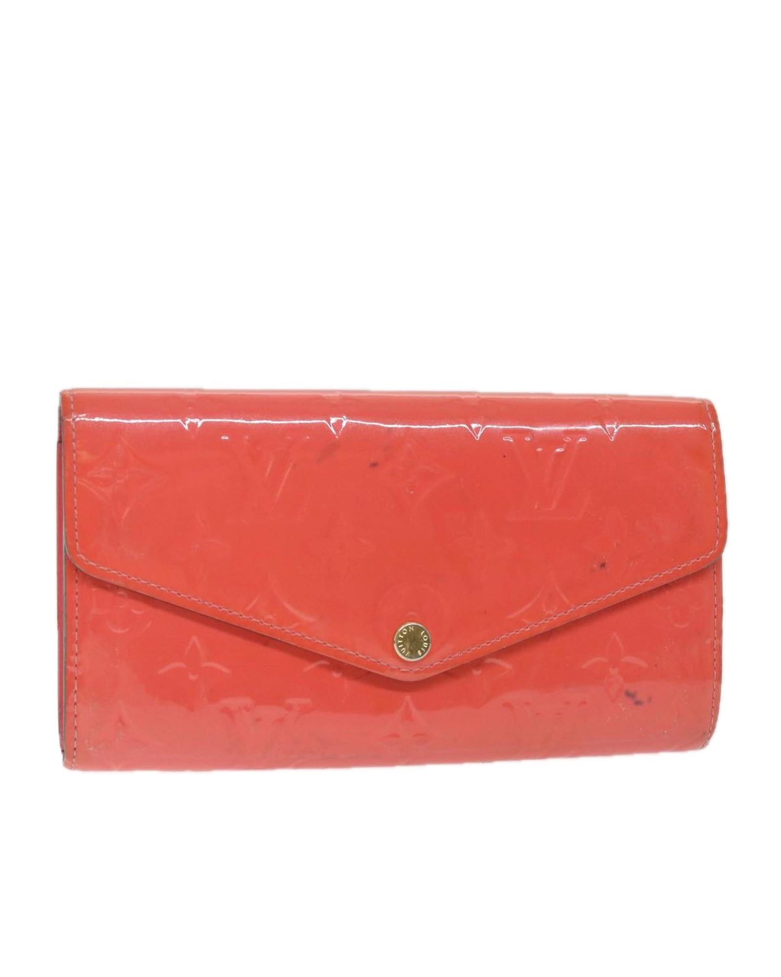 image of Patent Leather Long Wallet with Multiple Pockets