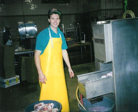 Chris working at Stoltzfus Meats plant in the 1980s