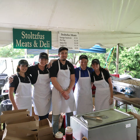 Stoltzfus Meats team in the food stand at Intercourse Heritage Days