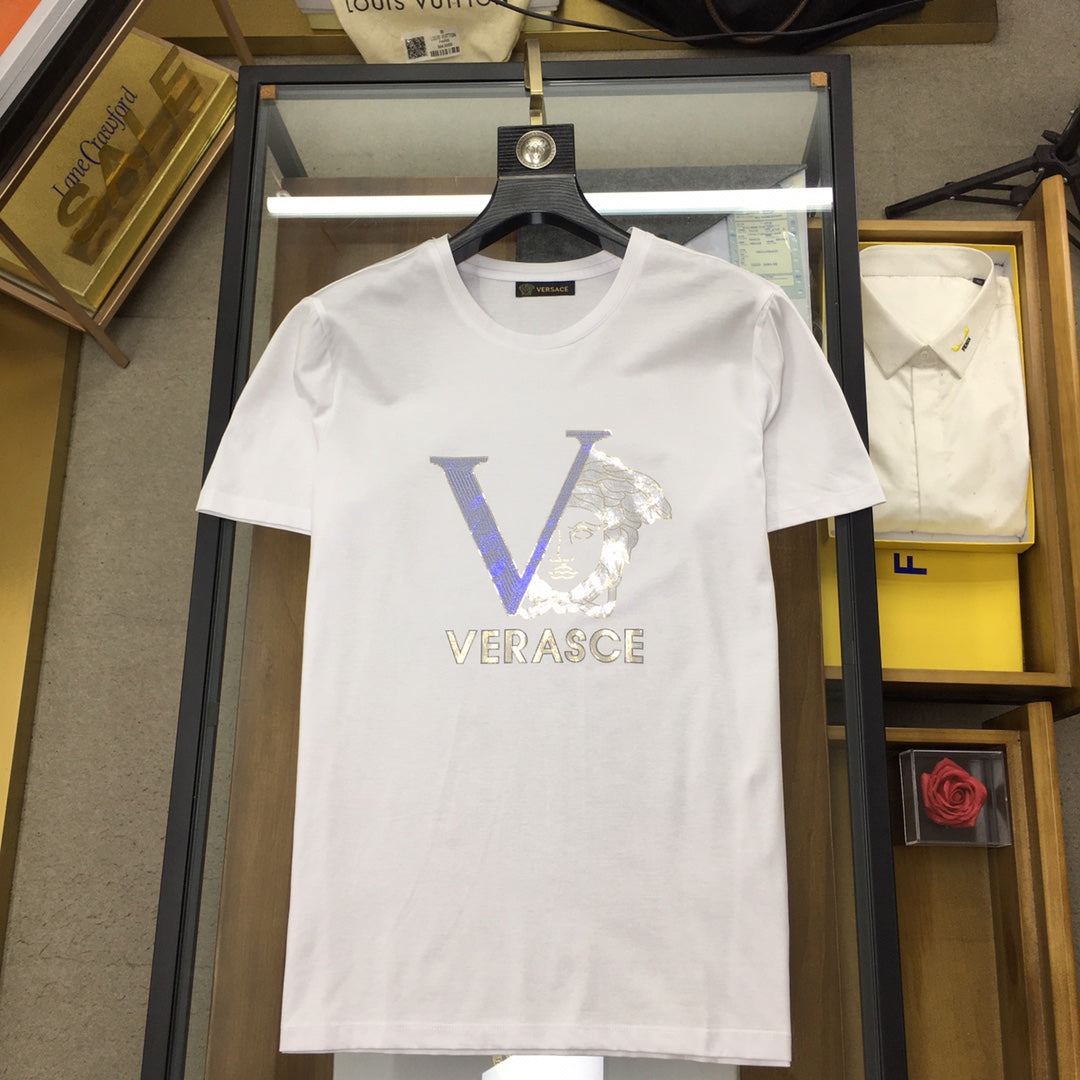Versace Fashion Casual Simple Men Short Sleeve T-Shirt Top Polo Shirt